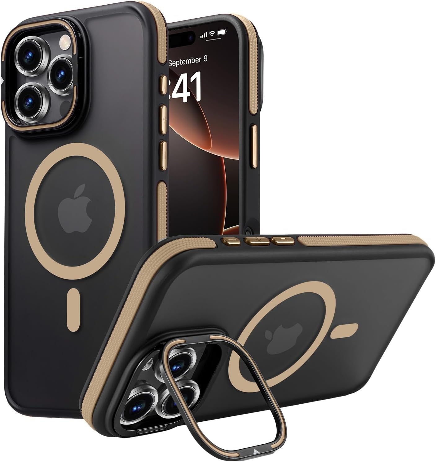 For Iphone 17 Pro Max Case with Camera Lens Protector[10Ft Military-Grade Protection] Compatible with Fit Magsafe Shockproof Slim Thin Cover Case for Iphone 17 Pro Max 6.9 Inch, Orange Bumper