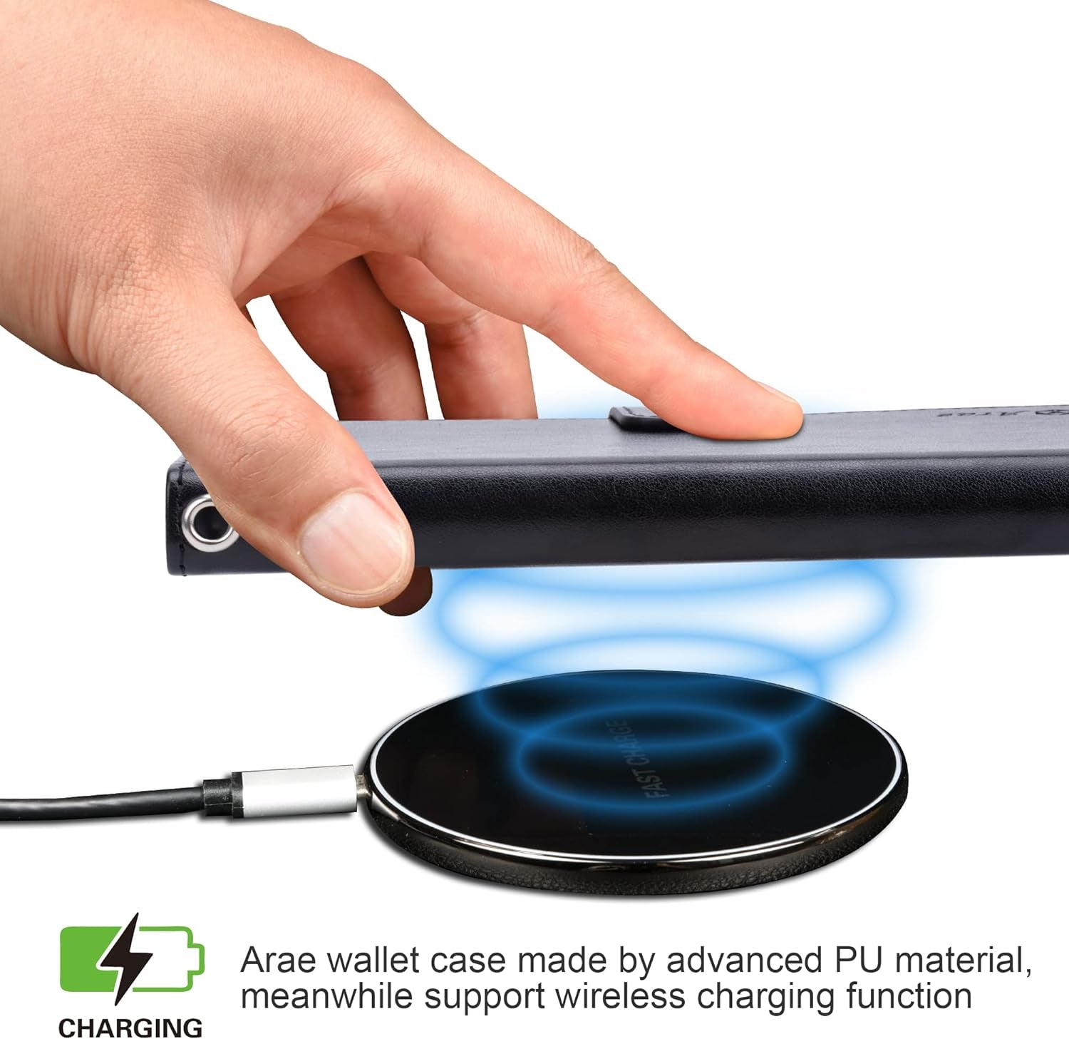 Arae Case for Samsung Galaxy S22 Ultra 5G PU Leather Wallet Case Cover [Stand Feature] with Wrist Strap and [4-Slots] Id&Credit Cards Pocket (S22 Ultra-6.8 Inch, Black)