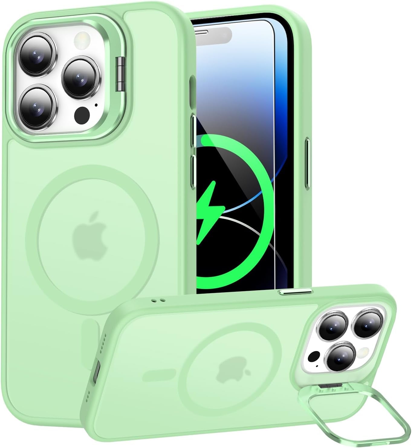 Goodon Magnetic for Iphone 14 Pro Max Case with Screen Protector, [Compatible with Magsafe] [ Built-In Metal Kickstand] Military-Grade Protection Shockproof Matte 6.7" Phone Case - Yellow  Goodon   