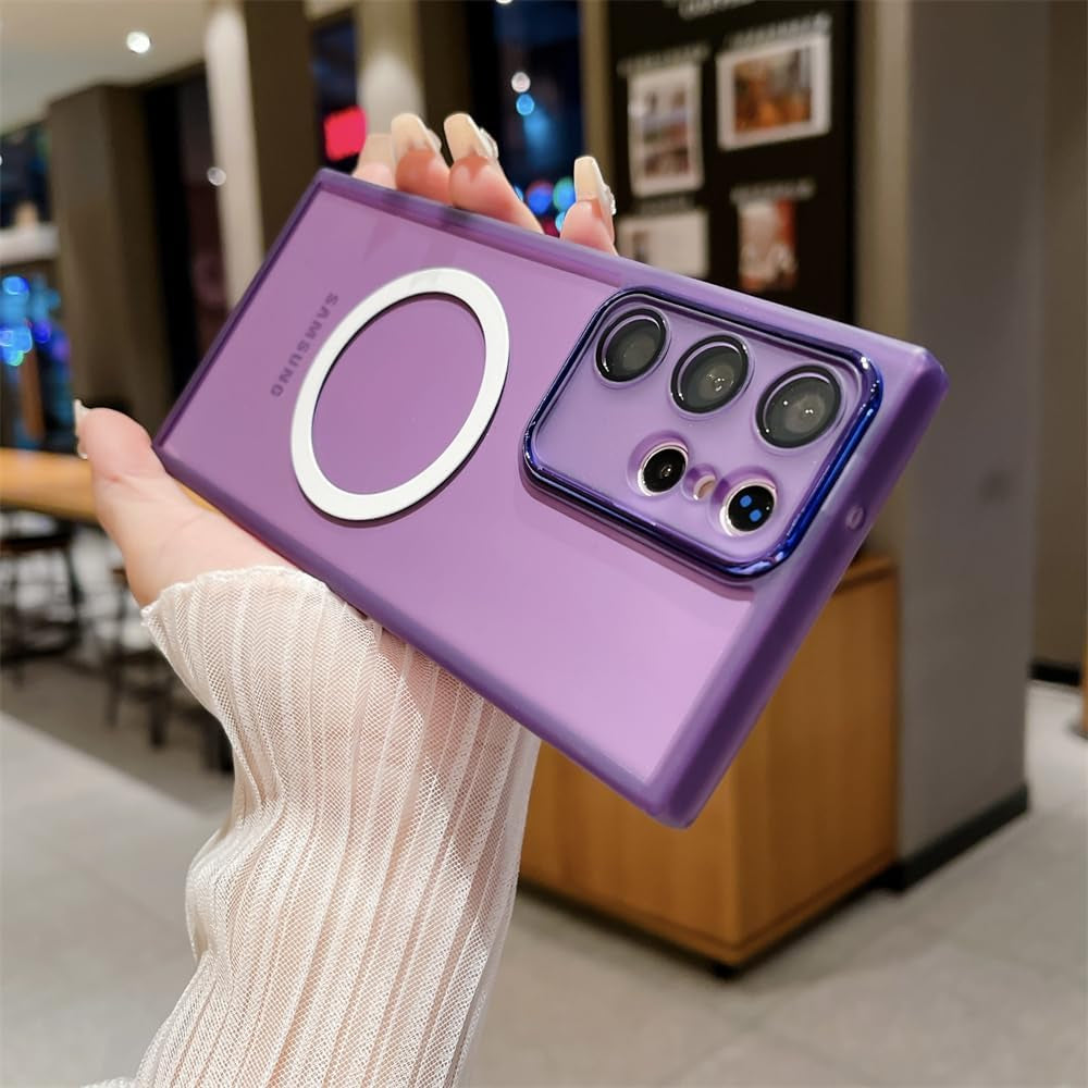 Compatible with Galaxy A53 5G Magnetic Clear Case[Compatible with Magsafe] Transparent Slim Thin TPU Bumper Shockproof Camera Lens Protective Cover Phone Case for Samsung Galaxy A53 5G(Clear)