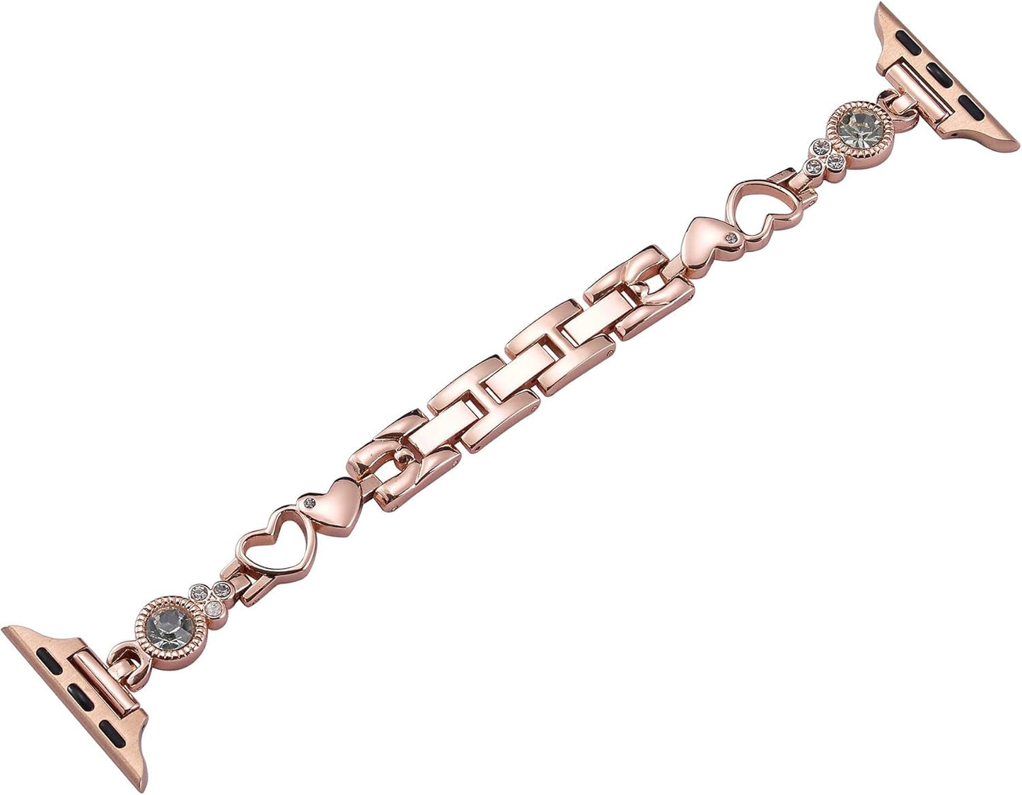 Bling Diamond Metal Bands Compatible with Apple Watch Band 38Mm 40Mm 41Mm 42Mm 44Mm 45Mm 49Mm, Women Jewelry Strap Dressy Heart Bracelet for Iwatch Series 9 8 7 6 5 4 3 2 1 SE Ultra