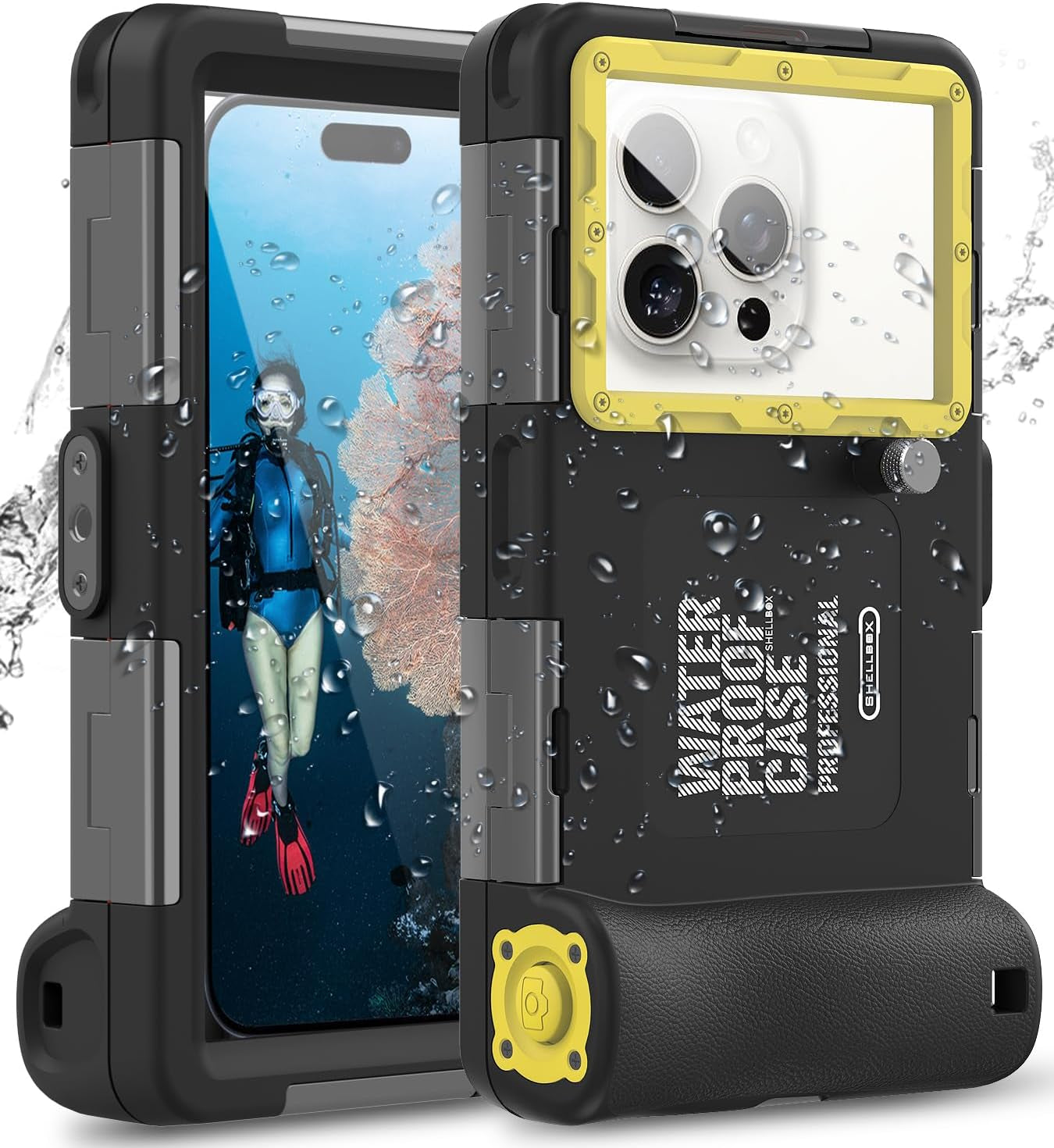 Ezanmull Professional Snorkeling Diving Waterproof Phone Case for Iphone 15/14/13/12/11 Pro Max/Xr/Xs/X/Galaxy S24/S23/S22/S21 plus Ultra, Underwater 50Ft/15M Photo & Video Protective (A/Black)