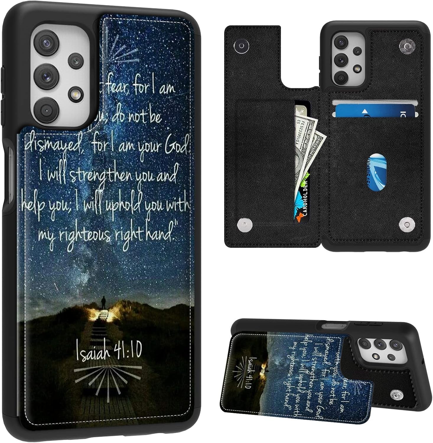 Case for Samsung Galaxy A14 5G Wallet Phone Case with Card Holder,Pu Leather Kickstand Card Slot Cover for Women Men (Dual Magnetic Clasp+Rfid Blocking)-Bald Eagle with Flag