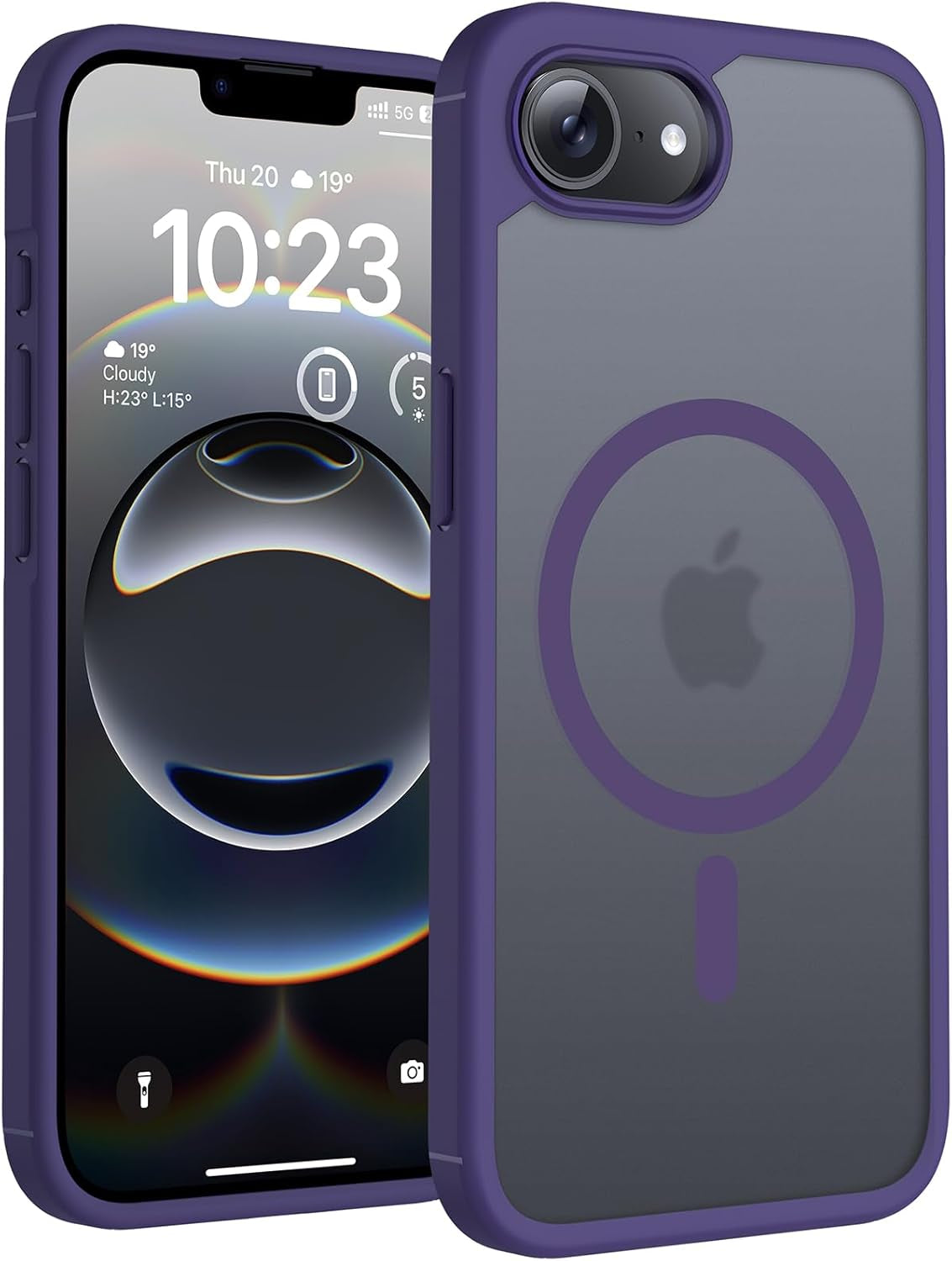 TOCOL for Iphone 17 Pro Case, Compatible with Magsafe, Full Camera Protection, Built-In Magnetic Ring, Drop Protection, Translucent Matte Phone Case for Iphone 17 Pro 6.3 Inch (Black)