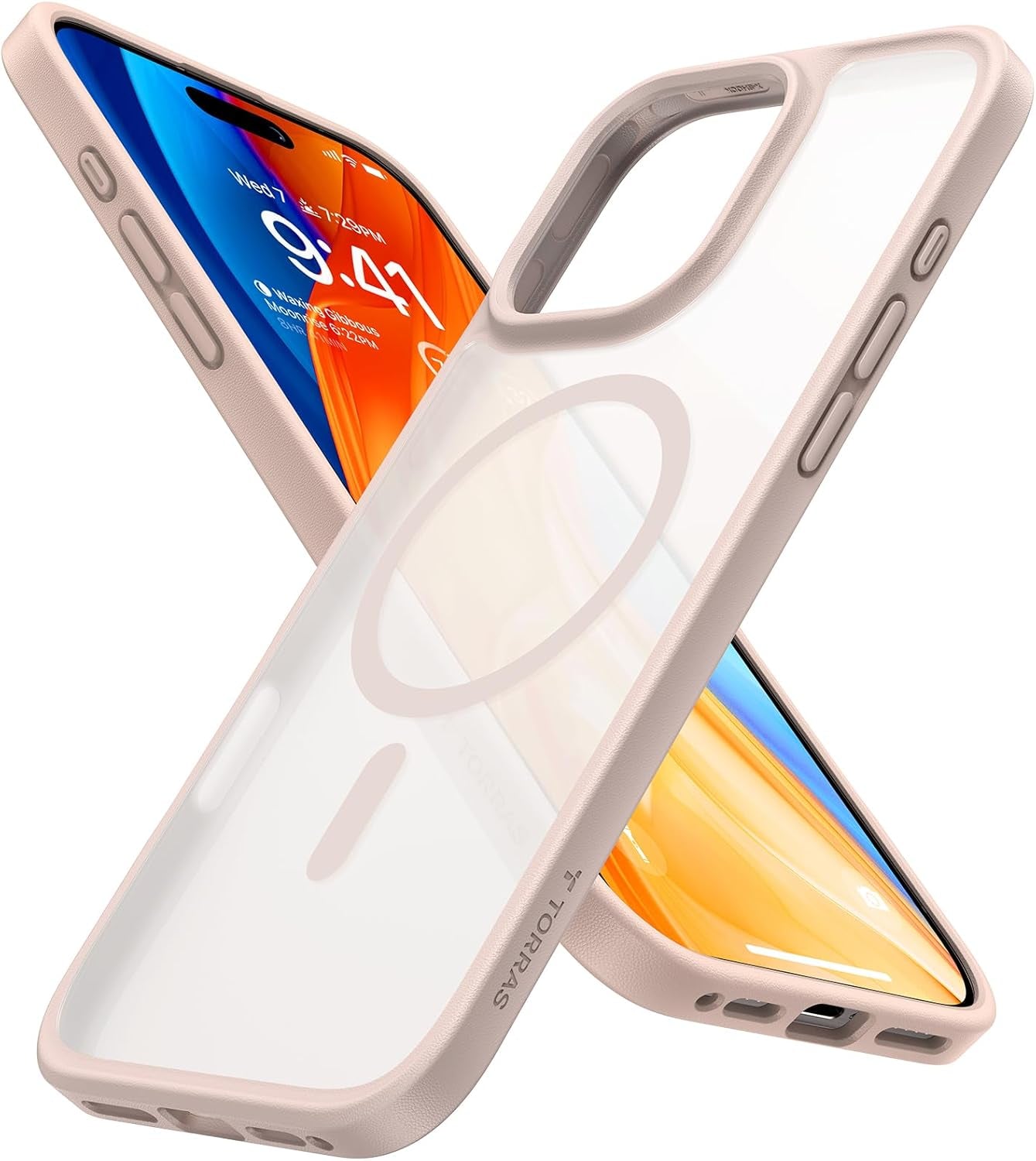 TORRAS Stronger Magnetic & Shockproof for Iphone 17 Pro Max Case, Fit for Magsafe, Military Grade Drop Protection, Camera Control, DIY Button, Slim for Iphone 17 Pro Max Case Translucent Deep Blue