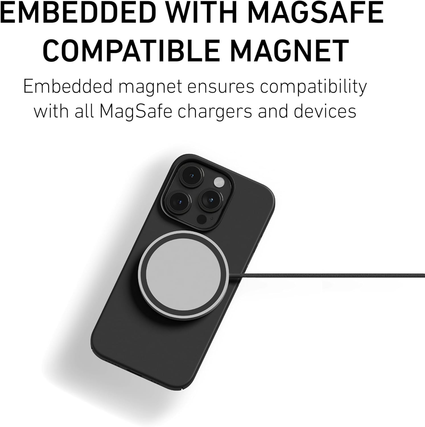 PEEL Magnetic Case Compatible with Iphone 15 Pro (Black) – Embedded Magsafe Compatible Magnet, Thin Minimalist Design – Protects and Showcases Your Device  PEEL   