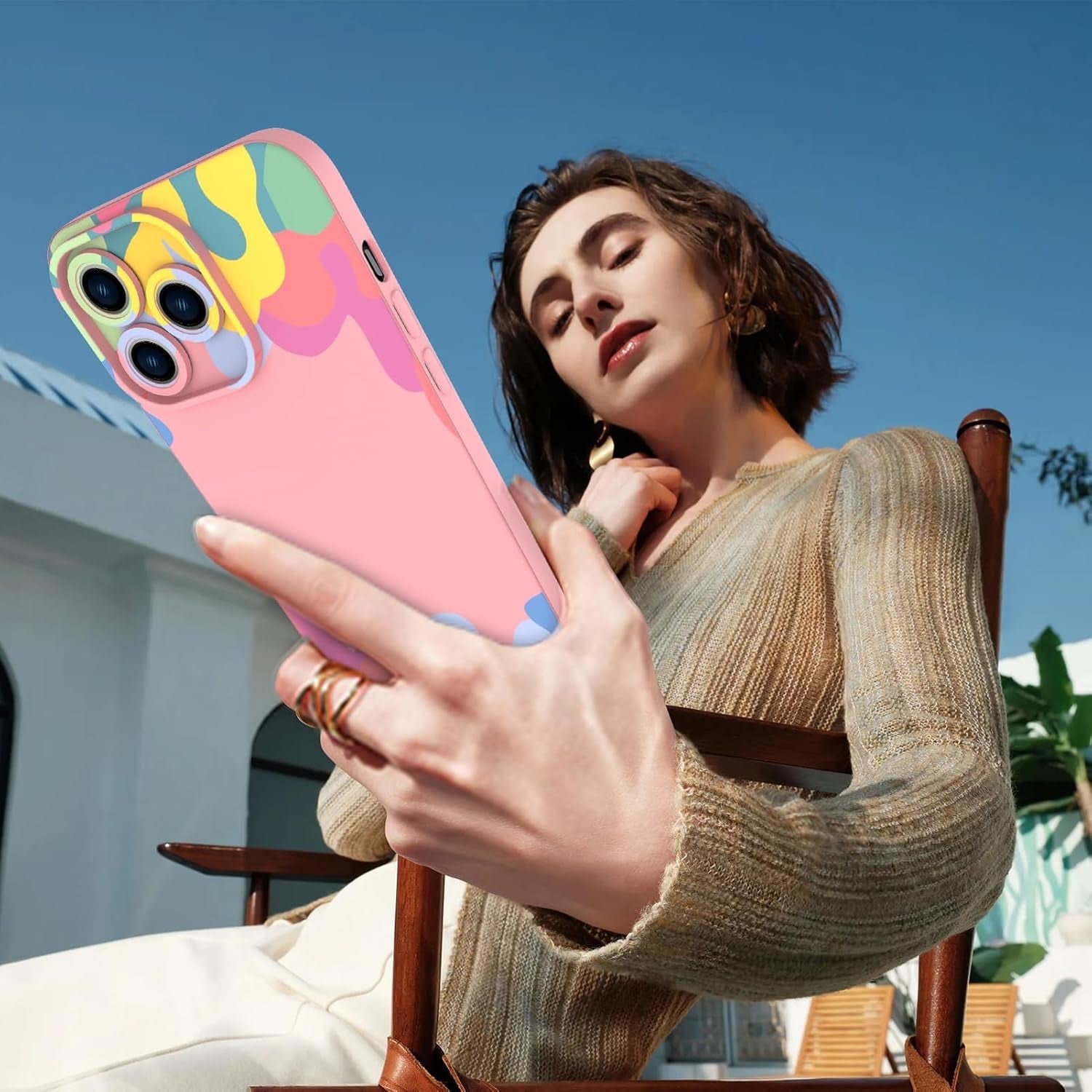 Designed for Galaxy A53 5G Case, Slim Liquid Silicone Shockproof Protective Phone Cover,Soft Anti-Scratch, Camera All-Round Protection Shockproof Case,[Pink] LRM-CHGJ-15-04