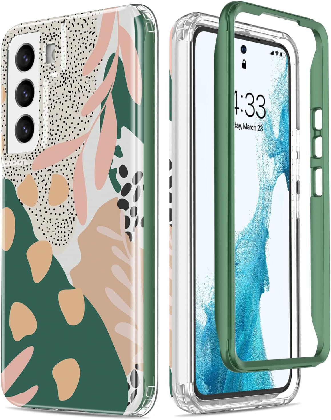 Esdot Compatible with Samsung Galaxy S22 plus Case,Passing 21Ft Drop Test,With Fashionable Designs for Women Girls,Protective Phone Case for Galaxy S22+ plus 6.6" Flower Garden