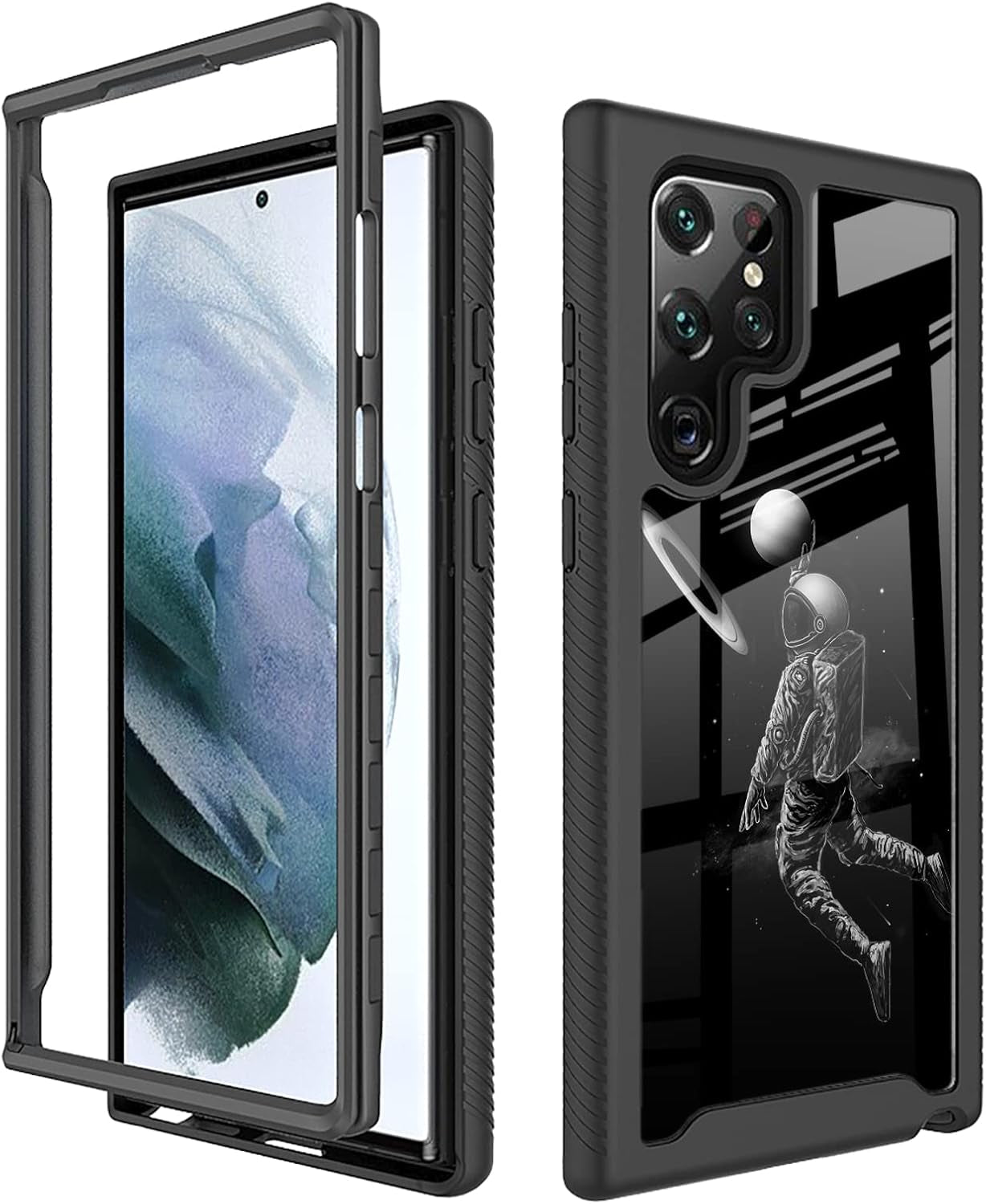 Compatible with Samsung Galaxy S22 Ultra Case Cartoon Cats for Boys Girls Full-Body Dual Layer Rugged Shockproof Bumper Heavy-Duty Protective Cover