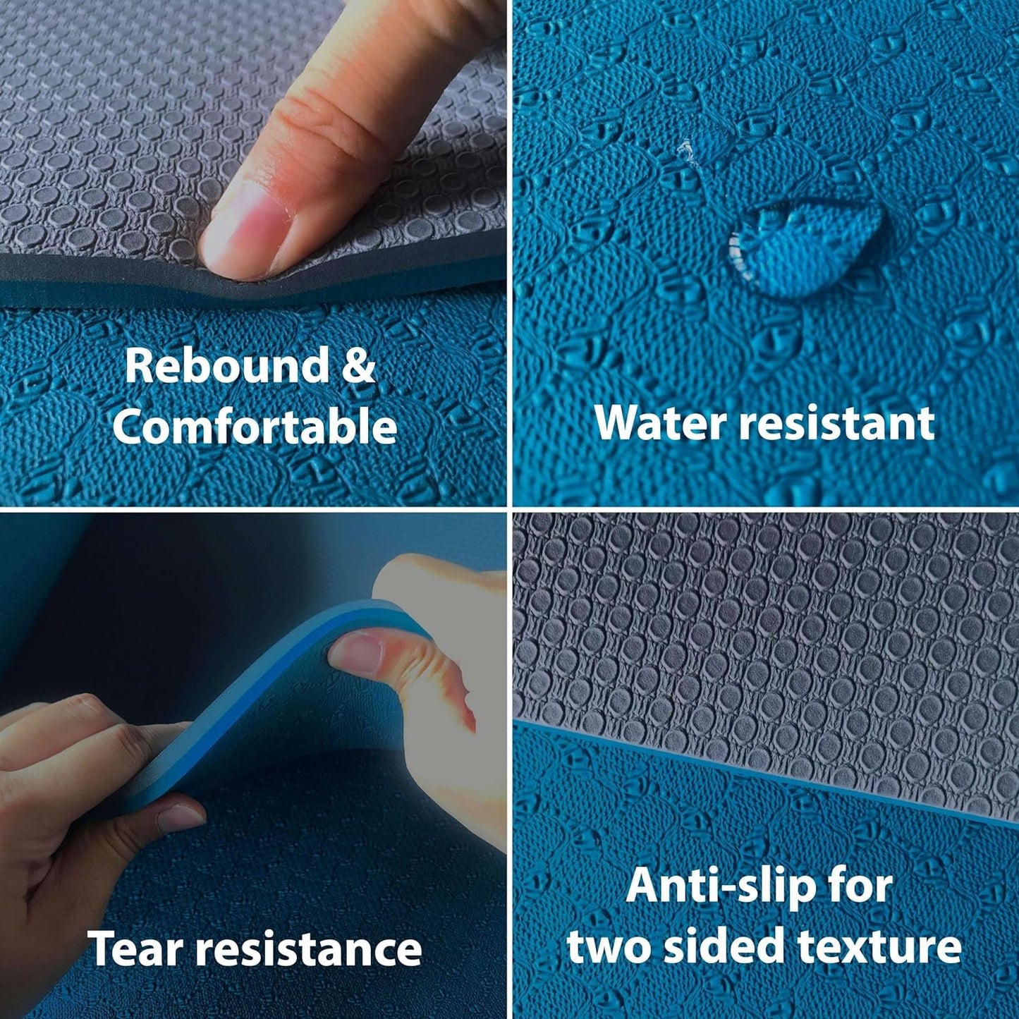 10Mm Thick Yoga Mat with Strap – Non-Skid Dual Surface, Eco-Friendly POE, for Women, Men, Kids. Perfect for Pilates, Yoga, Floor Workouts.