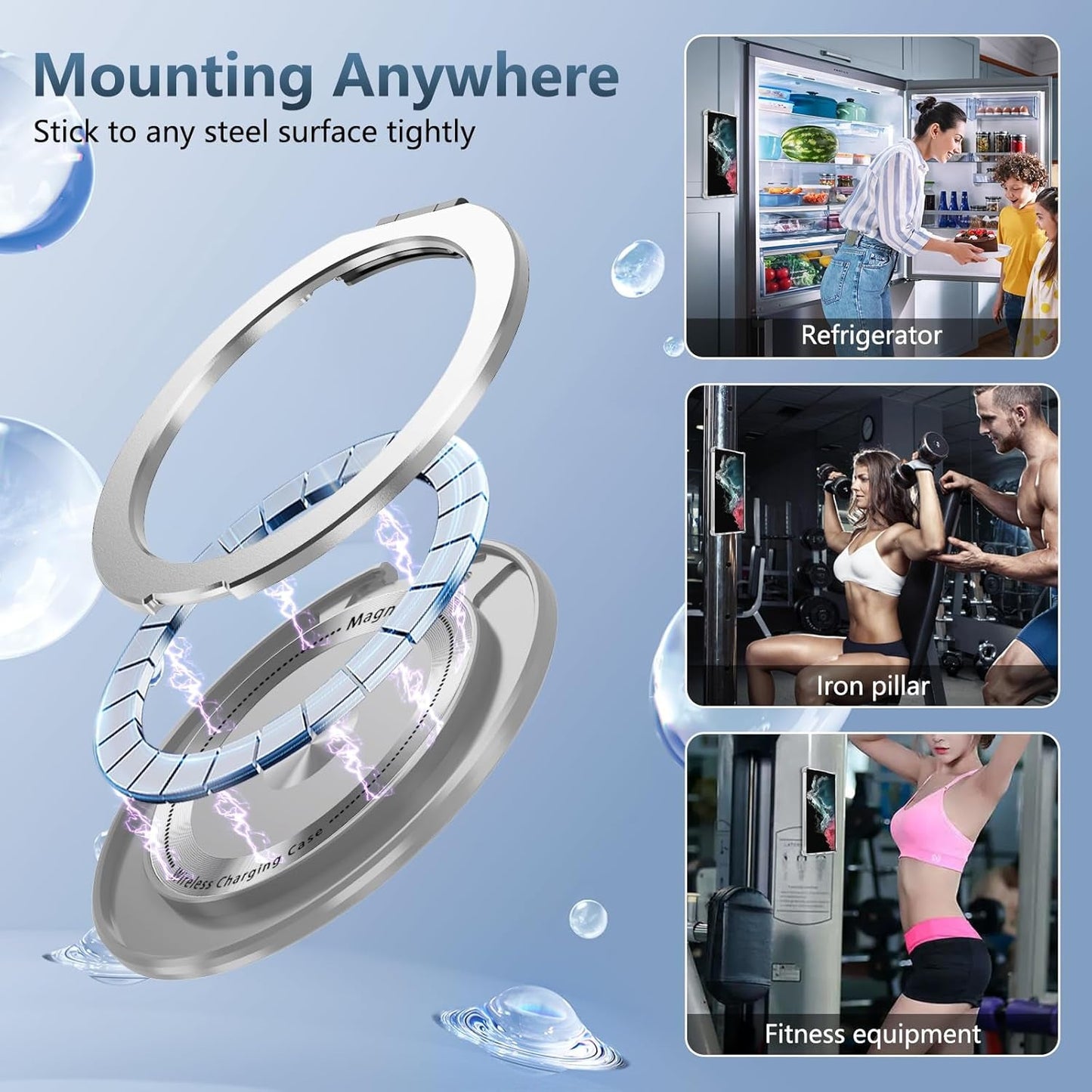 For Samsung Galaxy S22 Ultra Case Magnetic Compatible with Magsafe Galaxy S22Ultra Case with Glass Screen Protector,With Kickstand Military Grade Drop Protection Shockproof S22Ultra Case Clear