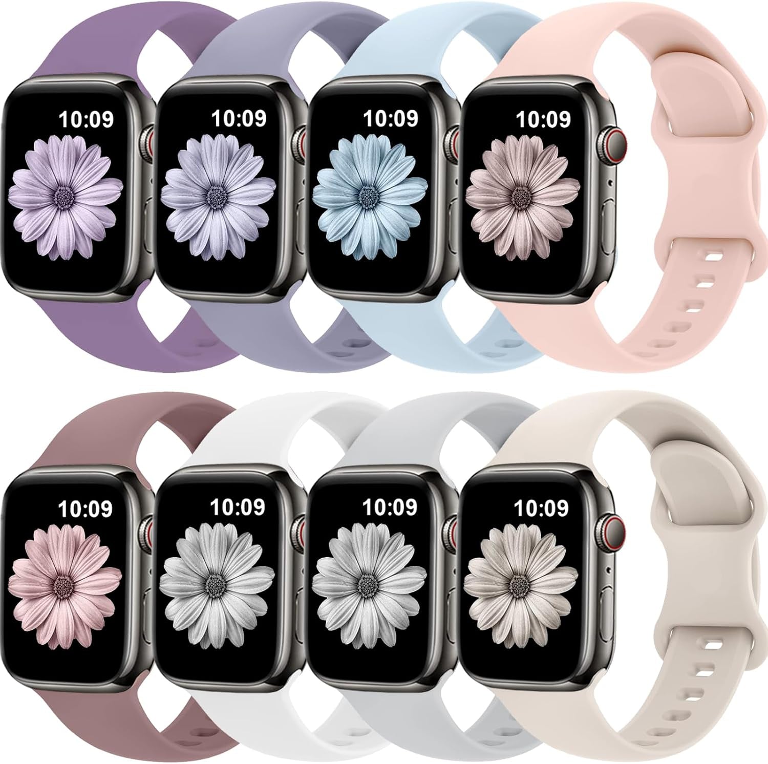 Bands Compatible with Apple Watch Band 38Mm 40Mm 41Mm 42Mm 44Mm 45Mm 49Mm for Women Men,Silicone Iwatch Bands Replacement Strap Wristbands for Iwatch Series 9 8 7 6 5 4 3 2 1 SE Ultra.