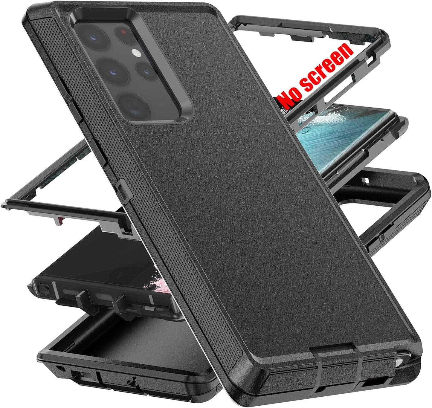 AYMECL for S22 Ultra Case,Samsung S22 Ultra Case [Military Grade] 3 in 1 Full Body Shockproof Dust/Drop Proof Heavy Duty Protection Cover,For Samsung Galaxy S22 Ultra 6.8 Inch,Pink+Wine Red