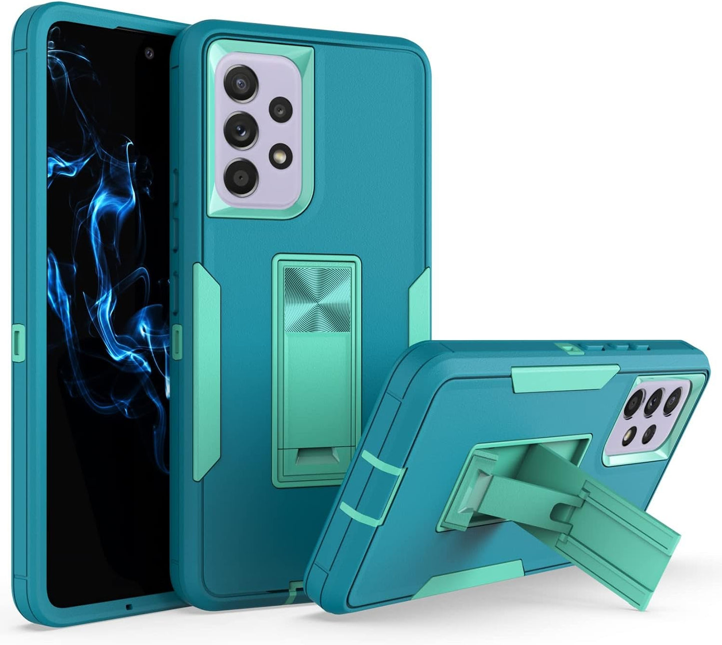 Designed for Samsung Galaxy A53 5G Kickstand Case with Military Grade Drop Protection Work with Magnetic Car Mount, Dustproof Waterproof Hybrid Hard PC Case for Men Women - Black