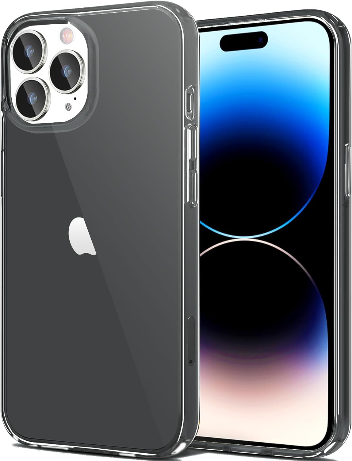 Jjgoo Compatible with Iphone 14 Pro Case, Clear Soft Shockproof Protective Slim Thin Bumper Cover Transparent Phone Case, Translucent Blue  JJGoo   