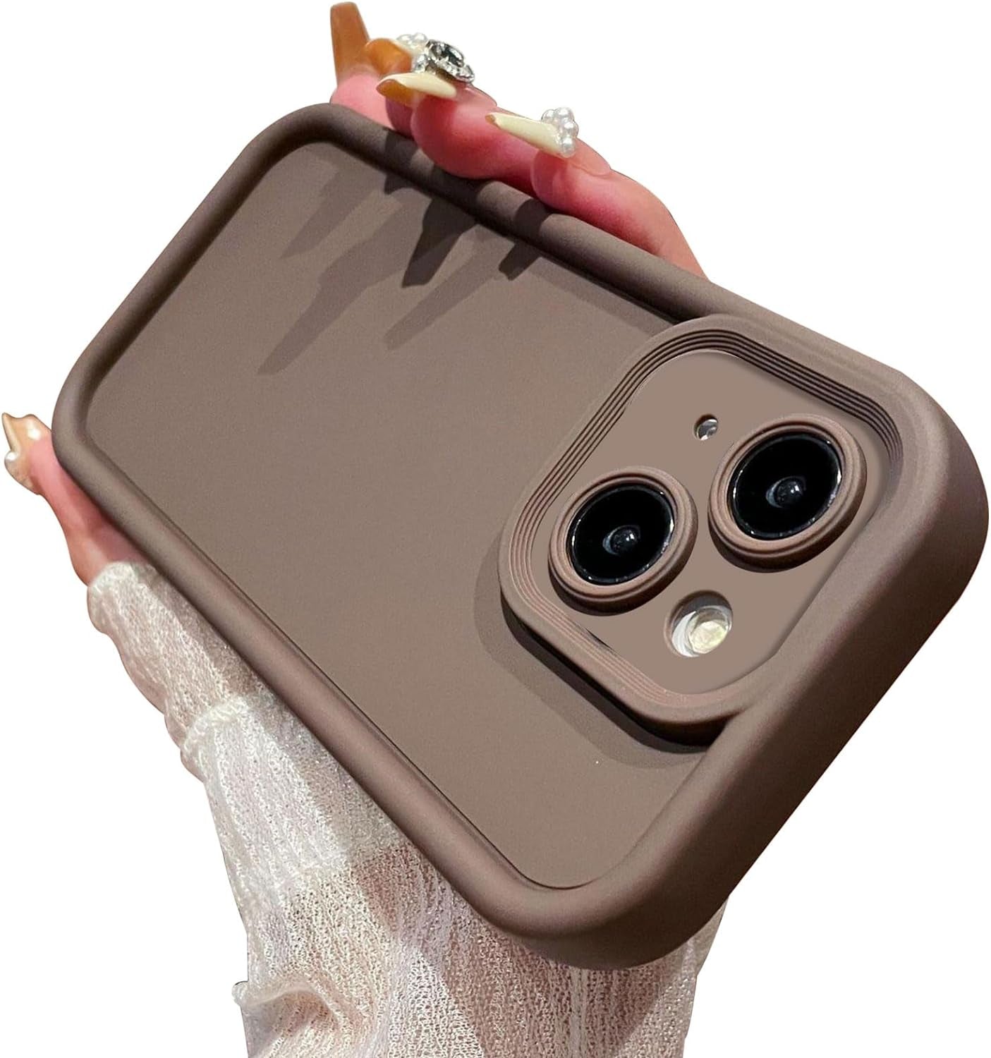 Aitipy Compatible with Iphone 13 Pro Max Case, Slim Soft Gel Rubber TPU Material, Full Camera Protection, Shockproof Protective Phone Case for Women Girls Boys (Red Wine)  Aitipy Brown Iphone 15 