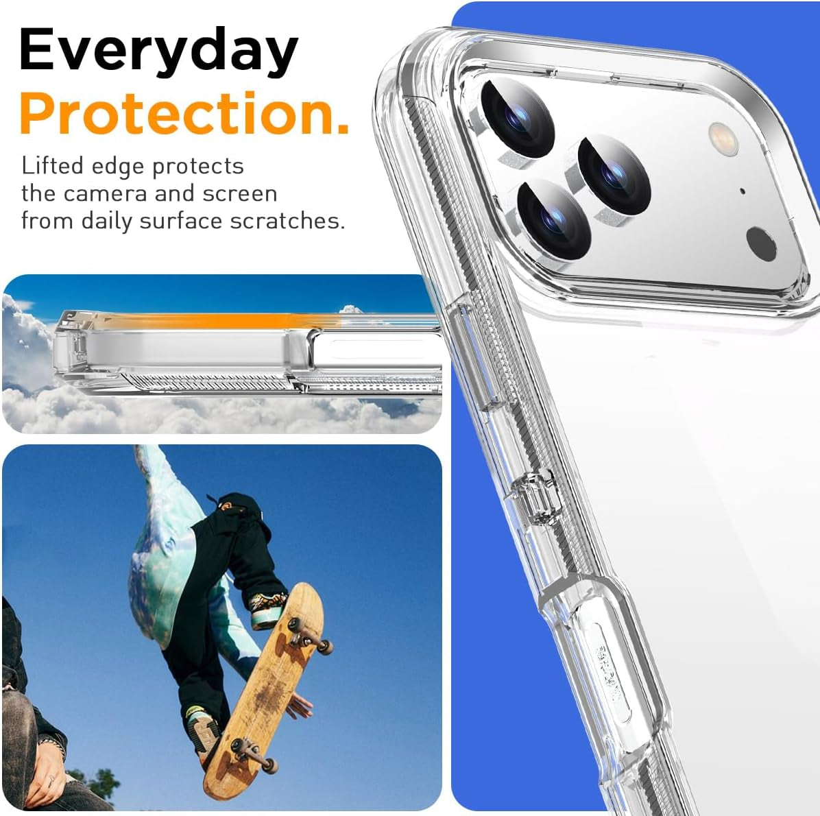 Aicase for Iphone 17 Pro Max Case Clear 3 in 1 Heavy Duty Drop Protection Full Body Rugged Shockproof/Dust Proof 3-Layer Military Protective Tough Durable Cover for Iphone 17 Pro Max 6.3"_910