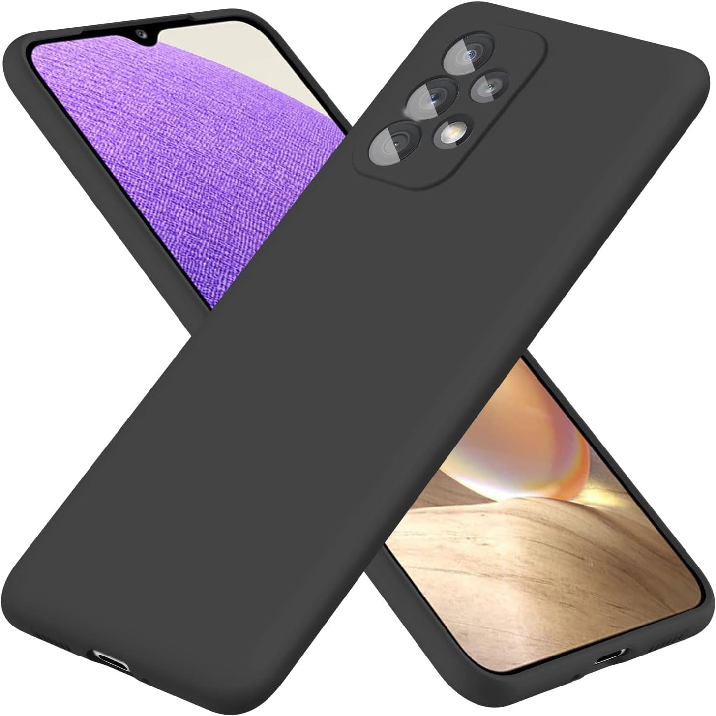 For Samsung Galaxy A53 Case,Liquid Silicone Gel Rubber Phone Case,Non-Yellowing Phone Bumper Cover,Multi-Color Silicone Phone Case,Non-Slip Full Body Ultra Slim Protective Cover(Black) 1.91