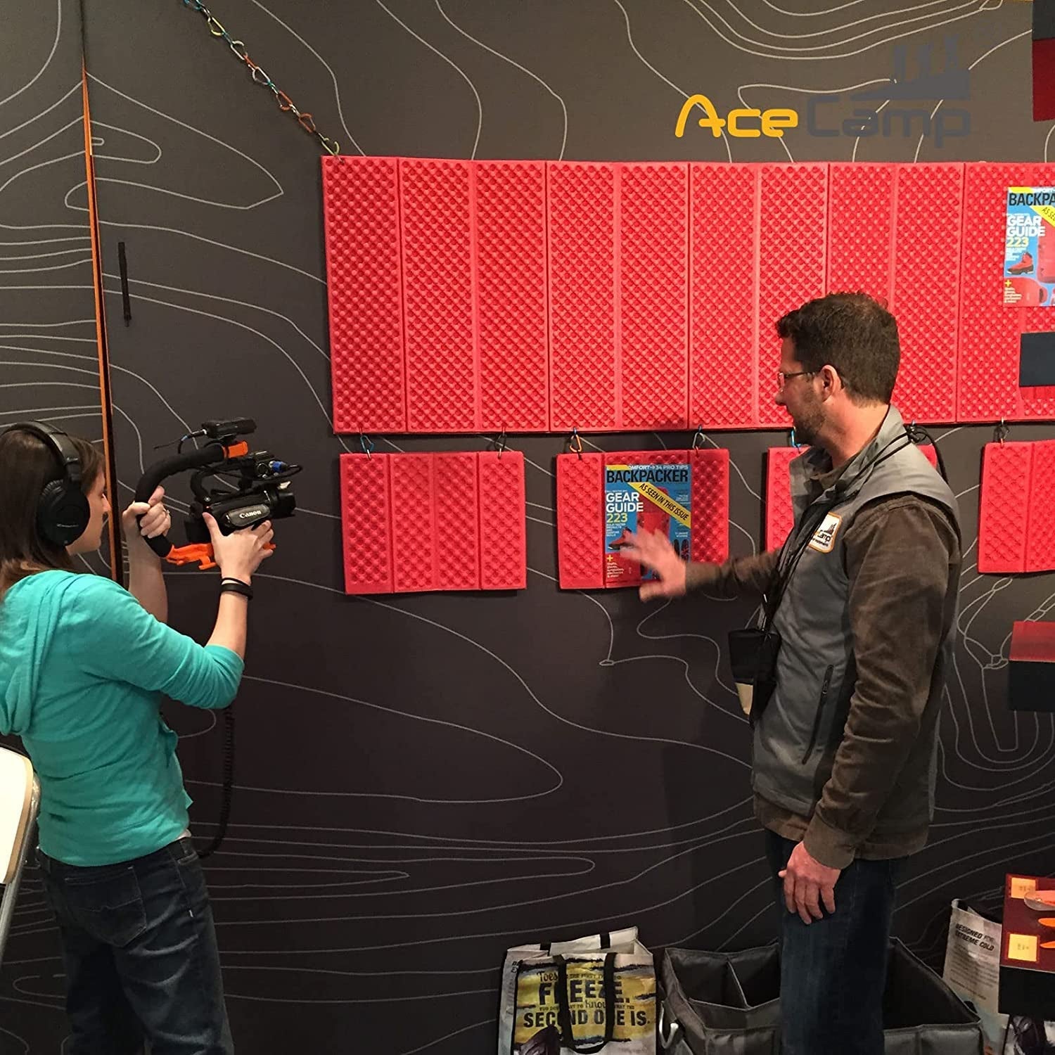 Acecamp 3940 Portable Lightweight Mini Waterproof Folding Mat, Foam Sitting Pad for Outdoor Activities, Foldable Kneeling and Seat Cushion for Comfort, Red