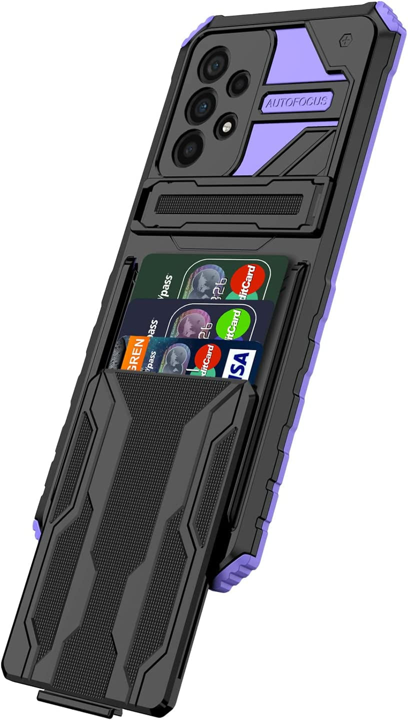 For Samsung Galaxy A53 5G Wallet Case with Credit Card Holder Stand Kickstand Slim Rugged Shockproof Heavy Duty Defender Armor 【Military Grade】 Protective Phone Case - Blue