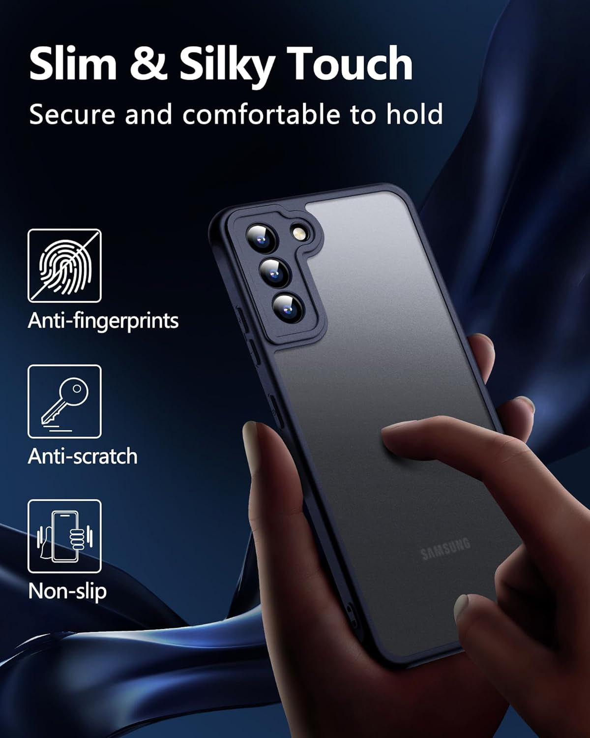 3 in 1 for Samsung Galaxy S22 Case, with 2 Pcs Tempered Glass Screen Protector, Reinforced Corners for Protection Shockproof Protective S22 Phone Case 6.1 Inch Black