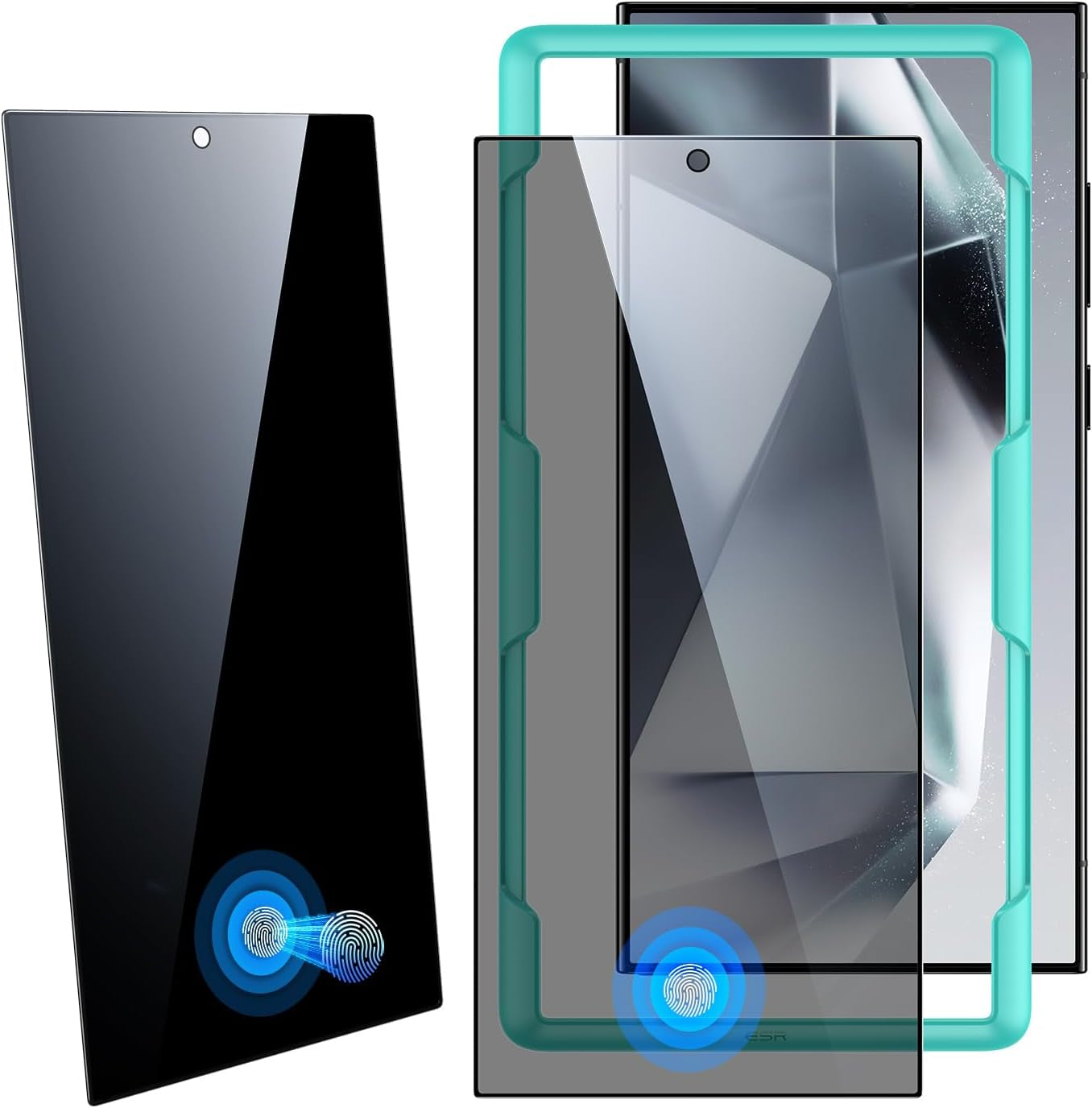 ESR for Samsung Galaxy S24 Ultra Screen Protector, 2 Pack Tempered Glass with Easy Installation Frame for Samsung Galaxy S24 Ultra, Military-Grade Protection, Ultra Tough, Scratch Resistant