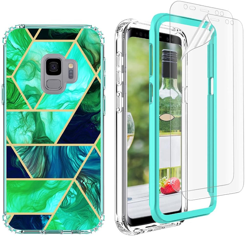 For Samsung Galaxy S22 Ultra Case with Screen Protector, 360 Rotate Ring Kickstand [Work with Magnetic Car Mount], Military Grade Shockproof Phone Case for Samsung S22 Ultra 6.8 Inch, Turquoise