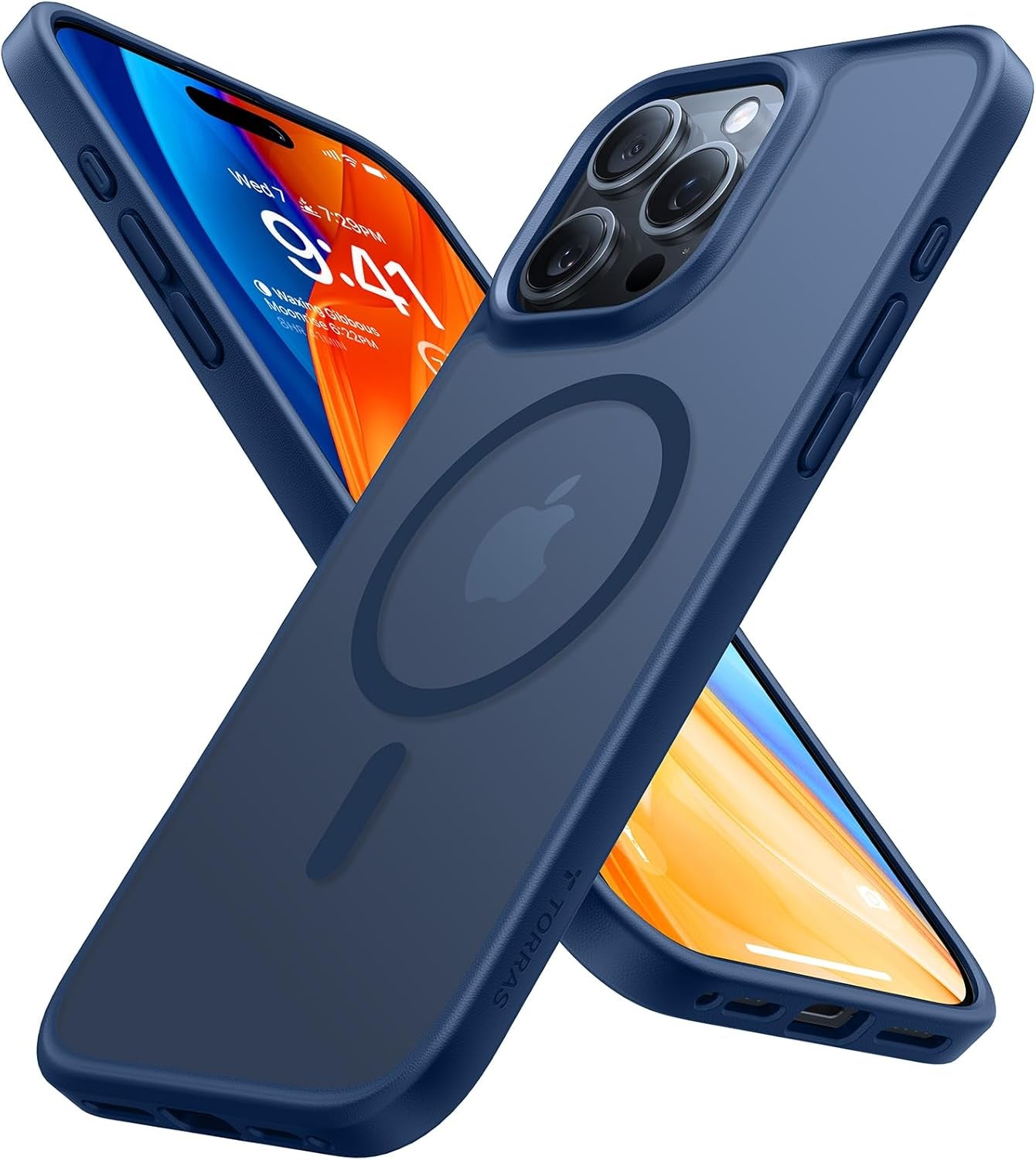 TORRAS Stronger Magnetic & Shockproof for Iphone 17 Pro Max Case, Fit for Magsafe, Military Grade Drop Protection, Camera Control, DIY Button, Slim for Iphone 17 Pro Max Case Translucent Deep Blue