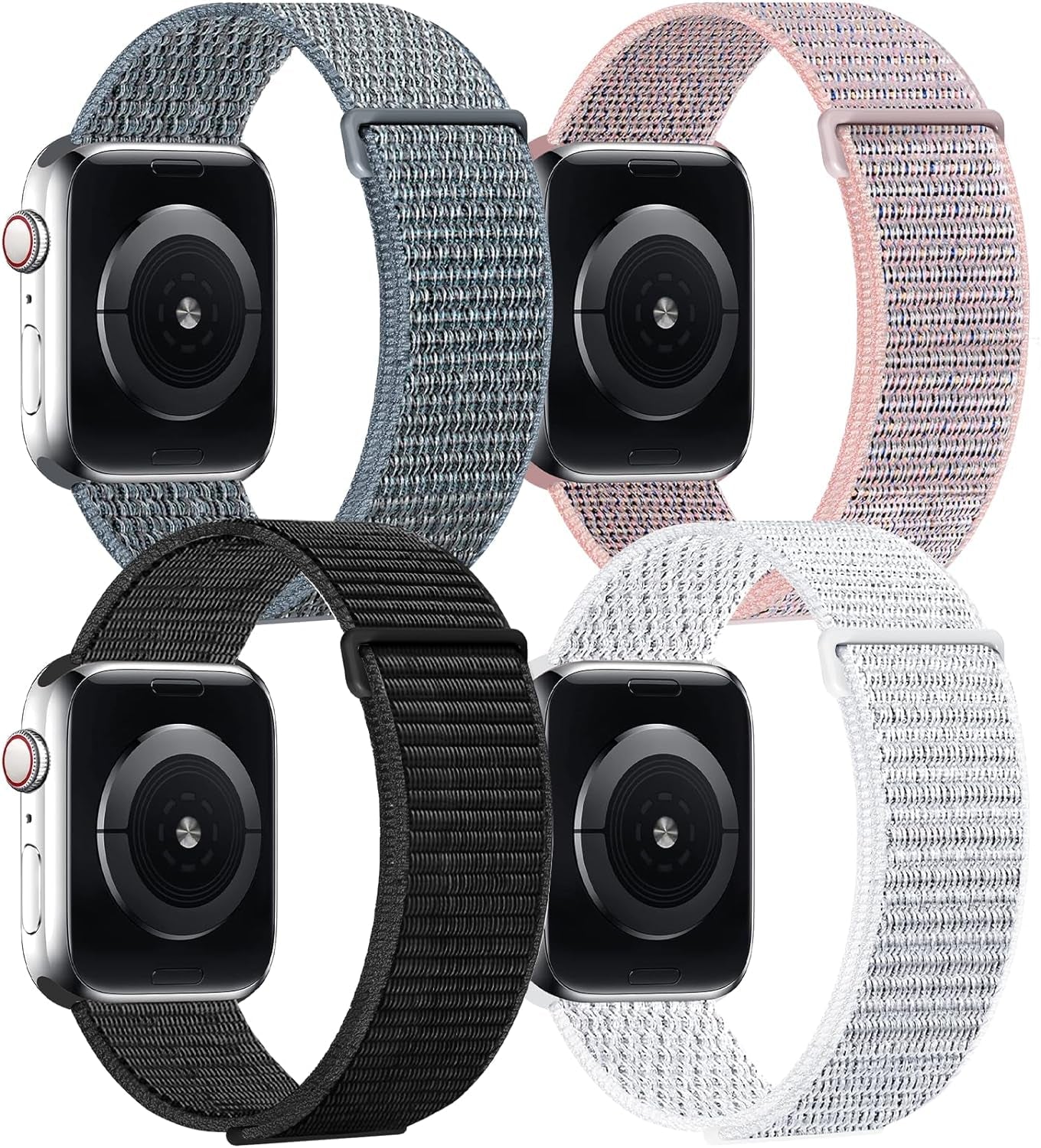 6 Packs Nylon Band Compatible with Apple Watch Band 38Mm 40Mm 41Mm for Women Men, Adjustable Sport Stretchy Braided Solo Loop Strap for Iwatch Series Ultra/Se/9/8/7/6/5/4/3/2/1