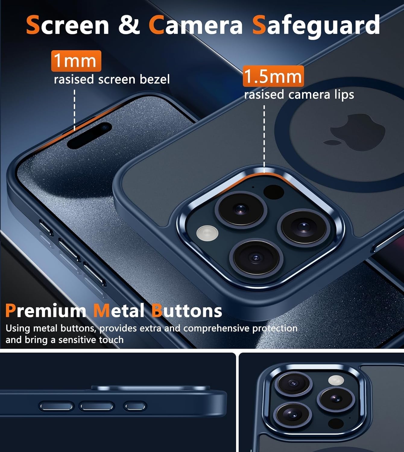 FNTCASE for Iphone 15 Pro Case: Strong Magnetic Slim Translucent Matte Case | Military-Grade Rugged Shockproof Drop Protection & Anti-Fingerprint Lightweight Thin Frosted Cell Phone Cover  FNTCASE   