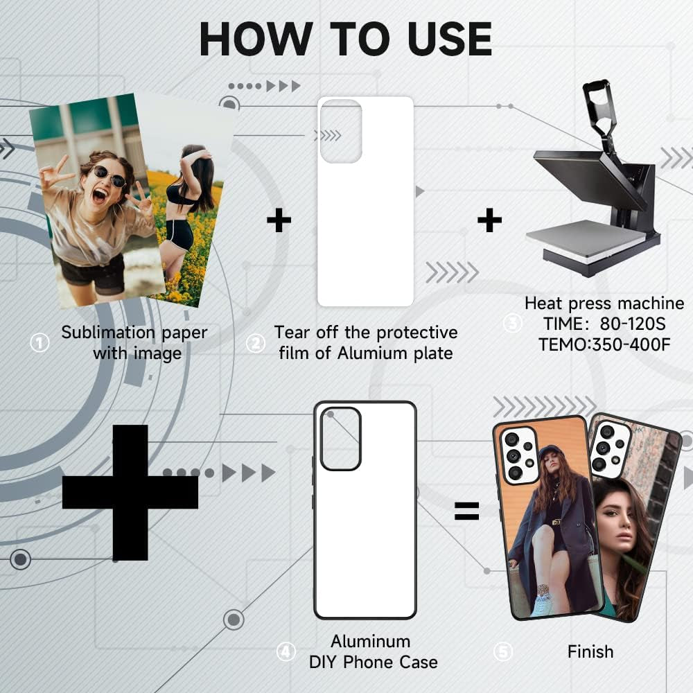 5 PCS Galaxy A53 Case,Sublimation Blank Phone Case for Samsung Galaxy A53,Soft TPU + Hard PC Anti-Scratch Anti-Slip Shockproof Protective Cover Case for Galaxy A53 5G