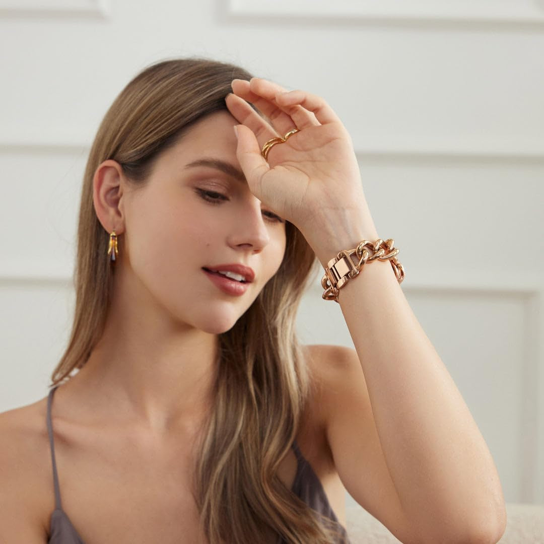 Chain Metal Band Compatible with Apple Watch 38Mm 40Mm 41Mm 42Mm 44Mm 45Mm 49Mm Women'S Watch Band Slim Fashion Stainless Steel Band for Iwatch Band Ultra Ultra 2 SE SE2 Series 9 8 7 6 5 4 3 2 1