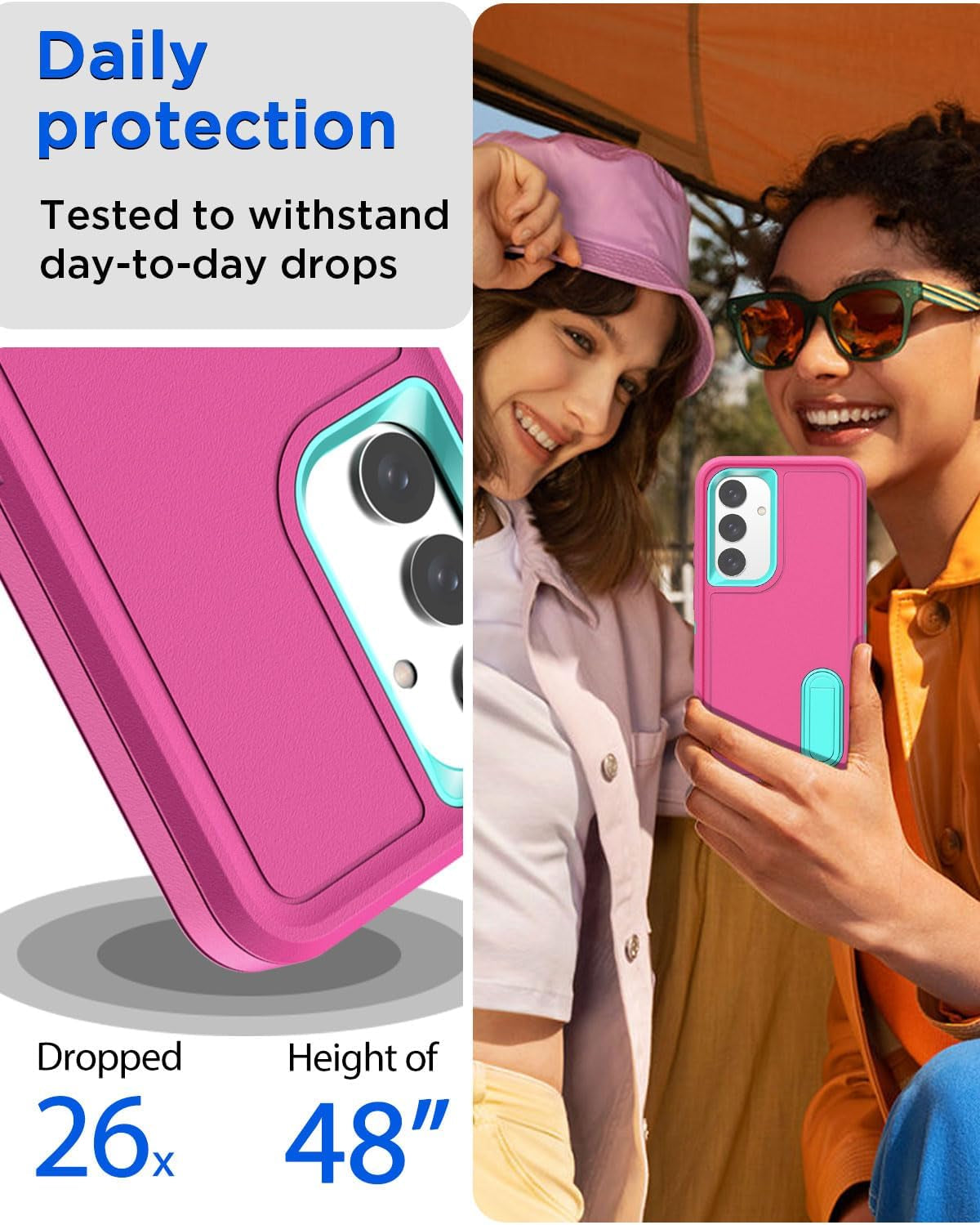 Aicase for Samsung Galaxy S24 Case 5G Built-In Stand with Glass Screen Protector,Heavy Duty Drop Protection Full Body Rugged Shockproof Military Protective Tough Durable Cover for Galaxy S24_6