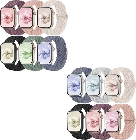 Braided Bands Compatible with Apple Watch Band 38Mm 40Mm 41Mm 42Mm 44Mm 45Mm 49Mm Women Men, Adjustable Stretchy Soft Nylon Strap for Iwatch Series 9 8 7 6 5 4 3 2 1 SE Ultra/Ultra 2