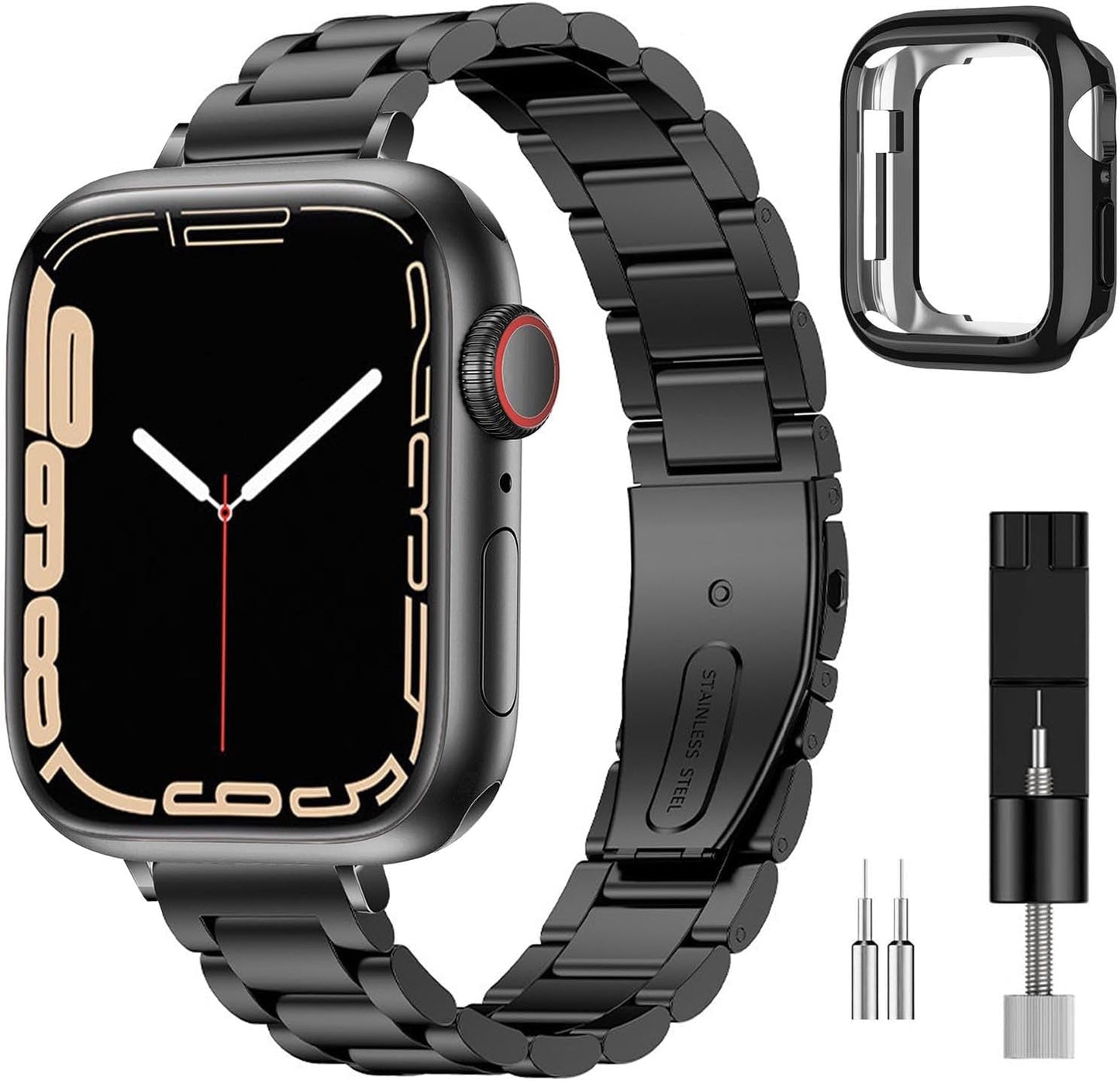 BOTOMALL Compatible with Apple Watch Band 49Mm 45Mm 44Mm 42Mm 41Mm 40Mm 38Mm, Slim Stainless Steel Metal Strap for Iwatch Series 9 8 7 6 5 4 SE 3 2 1 Women Men