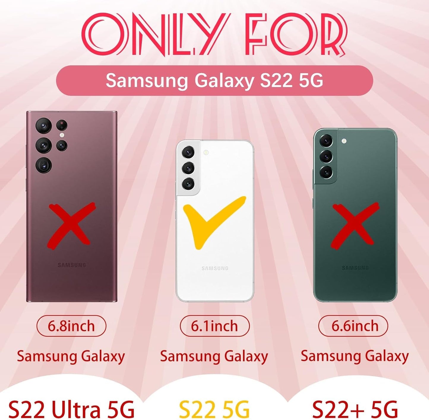 For Samsung Galaxy S22 Case Heavy Duty Protective Designer Strawberry Drop Tested Cute Cases for Men Women Girls Shockproof Protection Rugged Bumper Phone Cover for Galaxy S22 6.1"