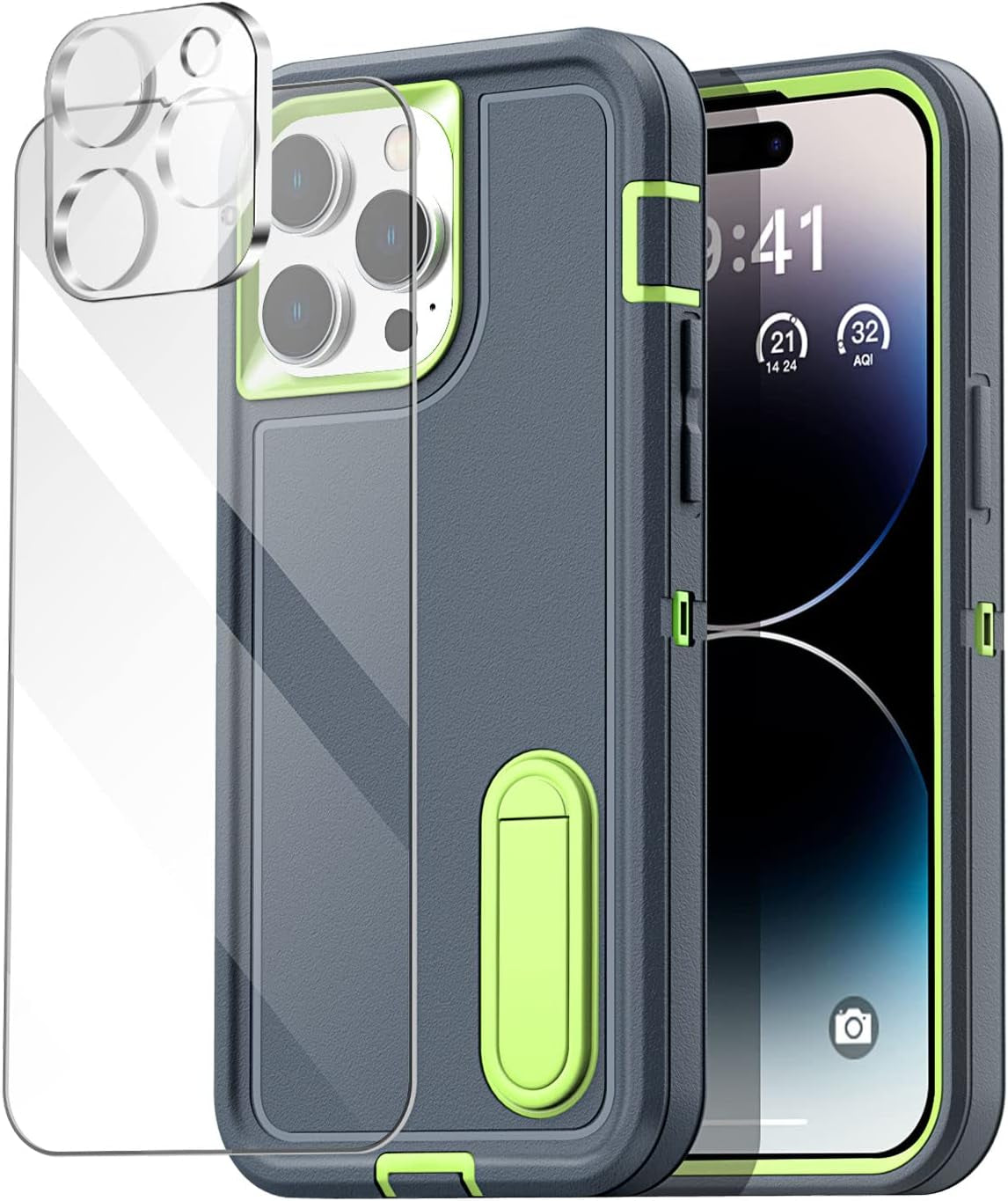 Aicase for Iphone 14 Pro Max Case with Glass Screen Protector+Camera Lens,Heavy Duty Drop Protection Full Body Rugged Shockproof Military Protective Tough Durable Cover for Iphone 14 Pro Max 6.7"_10  AICase   