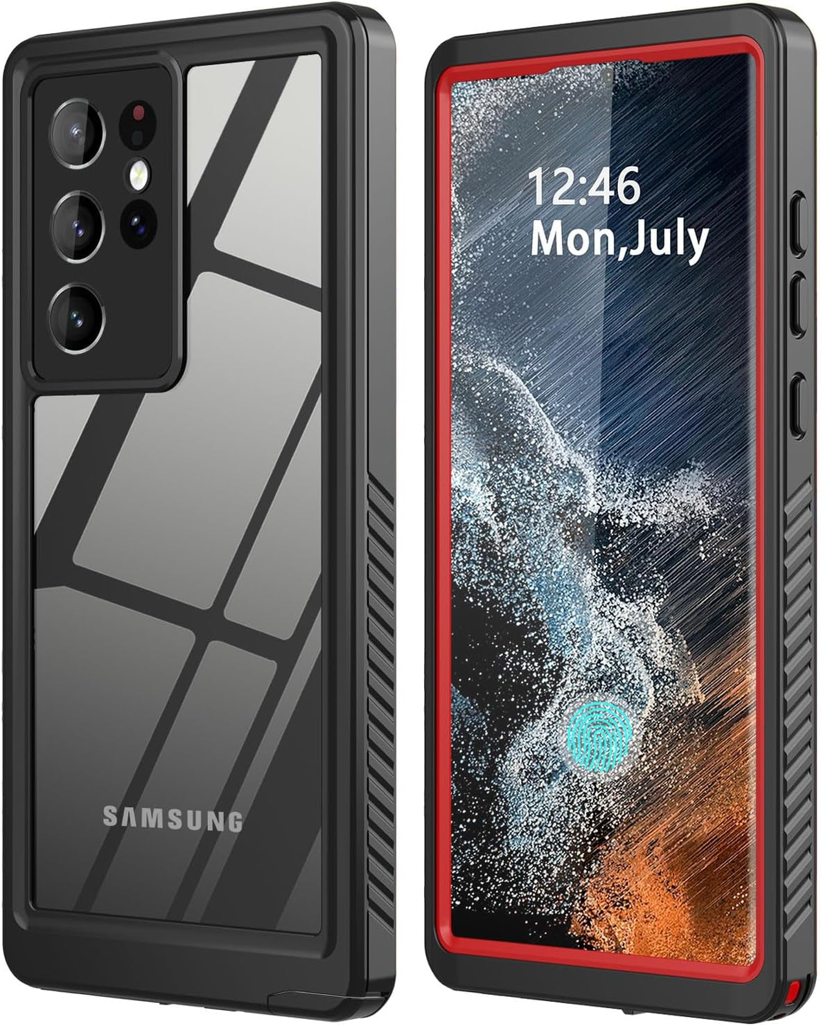 For Samsung Galaxy S22 plus Case Waterproof Built-In Screen Protector [Full Body Shockproof][12 FT Military Shockproof] Dustproof Underwater Phone Case for Galaxy S22 plus 5G 6.6''(Black)