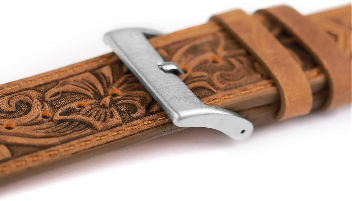 For Apple Watch Band Leather 40Mm 38Mm 44Mm 42Mm, Retro Pattern Leather Classical Replacement Smart Watch Band for Iwatch Men Women Series SE 6 5 4 3 2 1