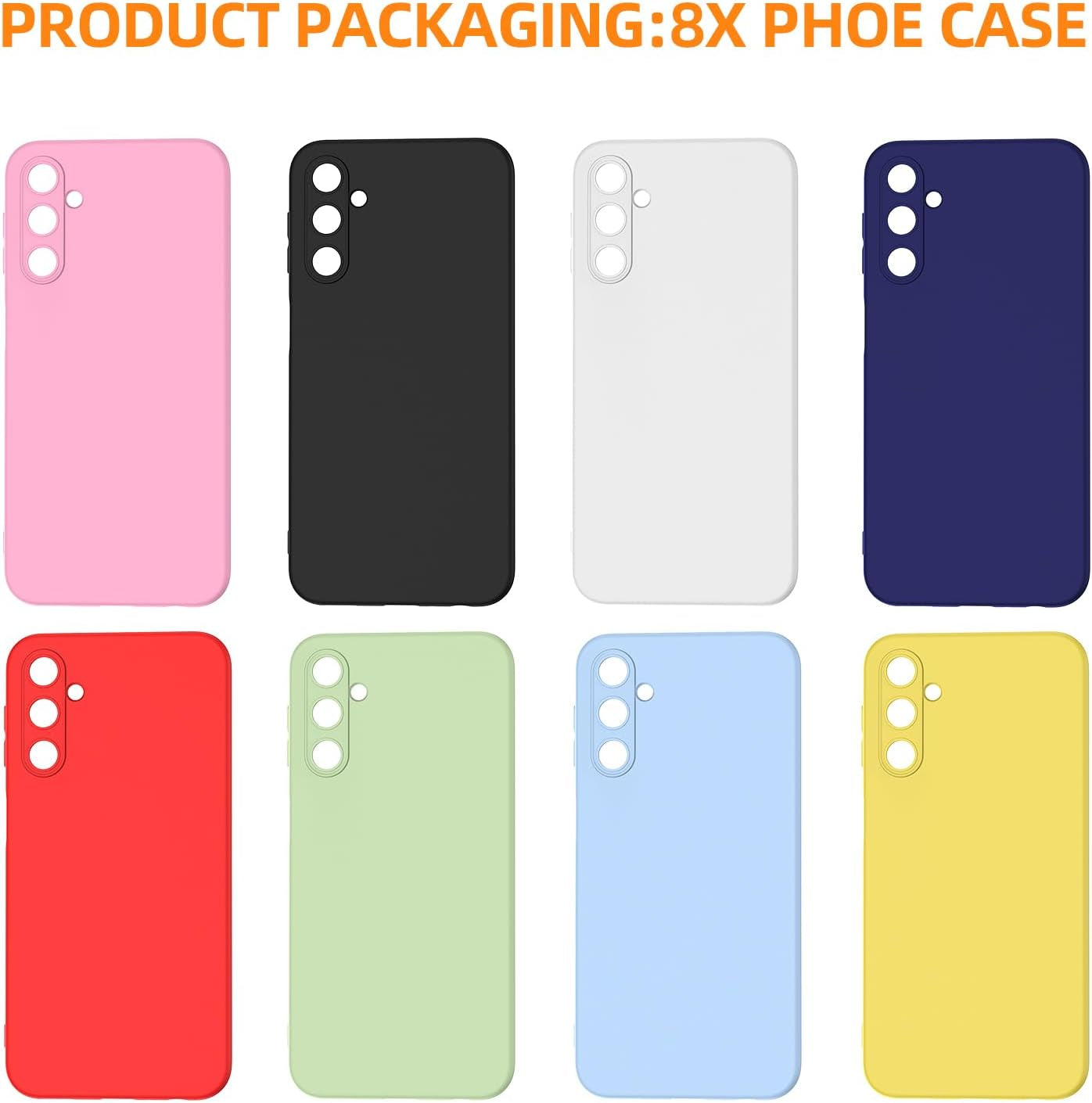 (8 Pack) for Samsung Galaxy S23 FE Case, Soft Silicone Gel Bumper Shell Shockproof Protection Phone Case Cover for Samsung Galaxy S23 Fe,Red, Black, Dark Blue, Yellow, Pink, White, Green, Purple