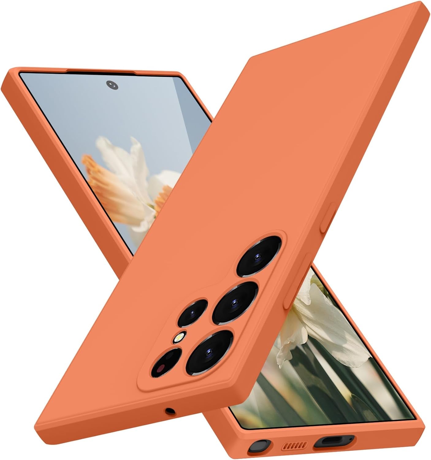 For Samsung Galaxy S22 Ultra 5G Case Liquid Silicone,Full Body Protective,Soft Shockproof anti Scratch Case for Samsung Galaxy S22 Ultra Phone Case Slim Fit Durable 6.8In Red JUS01-62