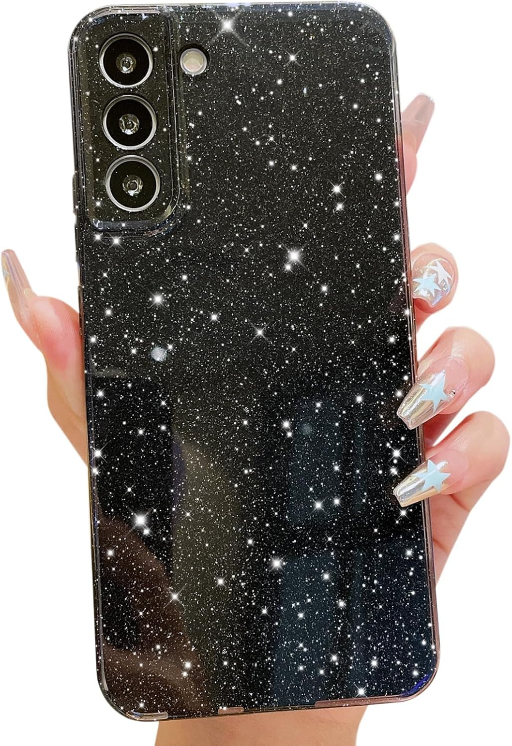 Cute Glitter Case for Samsung Galaxy S22 plus Case S22+ (6.6 Inch), Neon Bright Sparkly Bling Soft Silicone Phone Cover for Women Girls (Hot Pink)