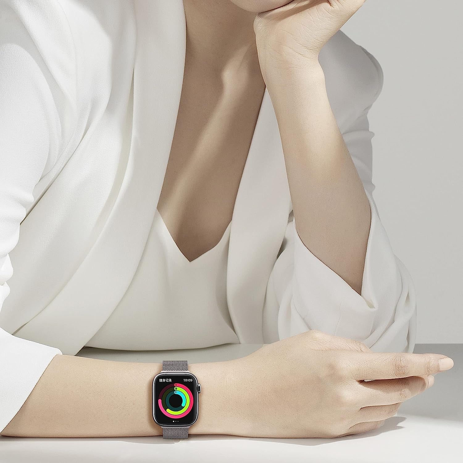 2 Pack Metal Magnetic Band Compatible with Apple Watch Bands 38Mm 40Mm 41Mm 42Mm 44Mm 45Mm 49Mm Women Men,Milanese Loop Stainless Steel Mesh Adjustable Strap for Iwatch Series 9 8 7 6 5 4 3 2 SE Ultra