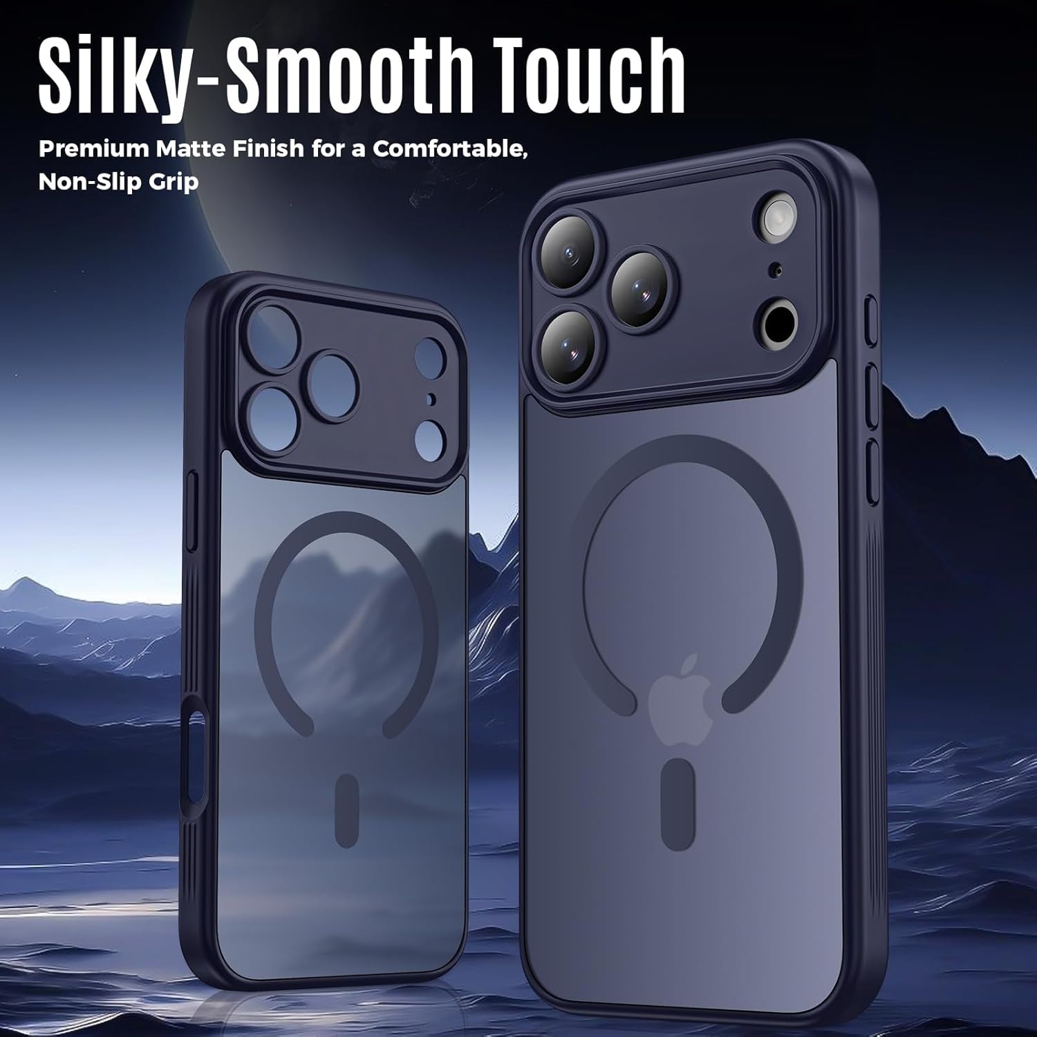 Designed for Iphone 17 Pro Max Case, Compatible with Magsafe, [Camera Protection] [15FT Military Drop Protection] Shockproof Translucent Matte Anti-Slip Phone Case, 6.9", Deep Blue