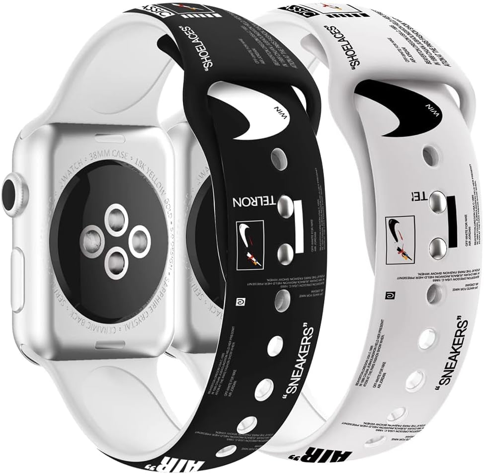 2 Pack Sport Silicone Band Compatible with Apple Watch Band 38Mm 40Mm 41Mm 42Mm 44Mm 45Mm 49Mm Iwatch Ultra 2/Ultra Series 9/8/7/6/5/4/3/2/1 Women Men