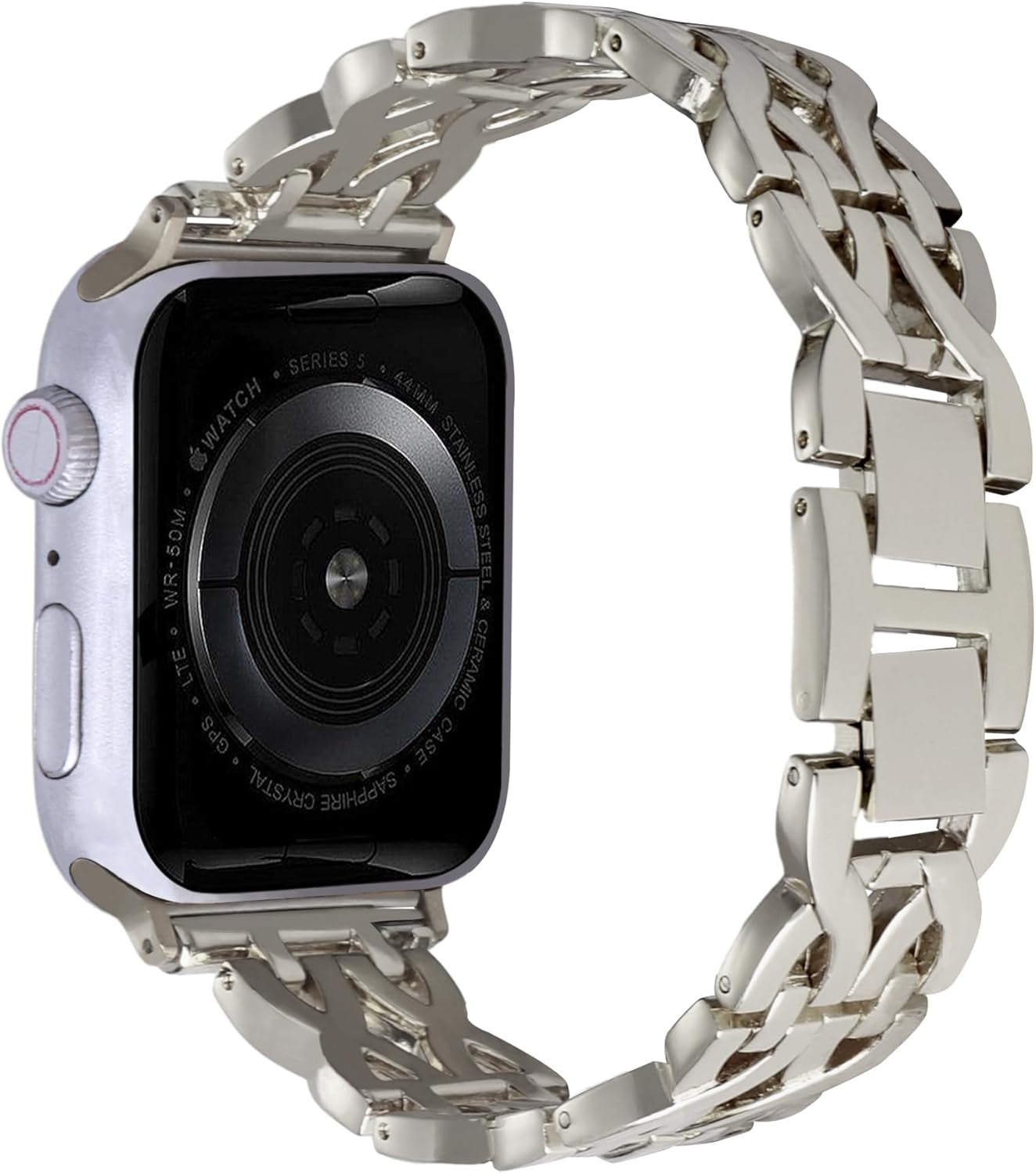 Bling Crystal Metal Bands Compatible with Apple Watch Band 38Mm 40Mm 41Mm 42Mm 44Mm 45Mm 49Mm, Dressy X-Link Strap Jewelry Bracelet for Iwatch Series 9 8 7 6 5 4 3 2 1 SE Ultra