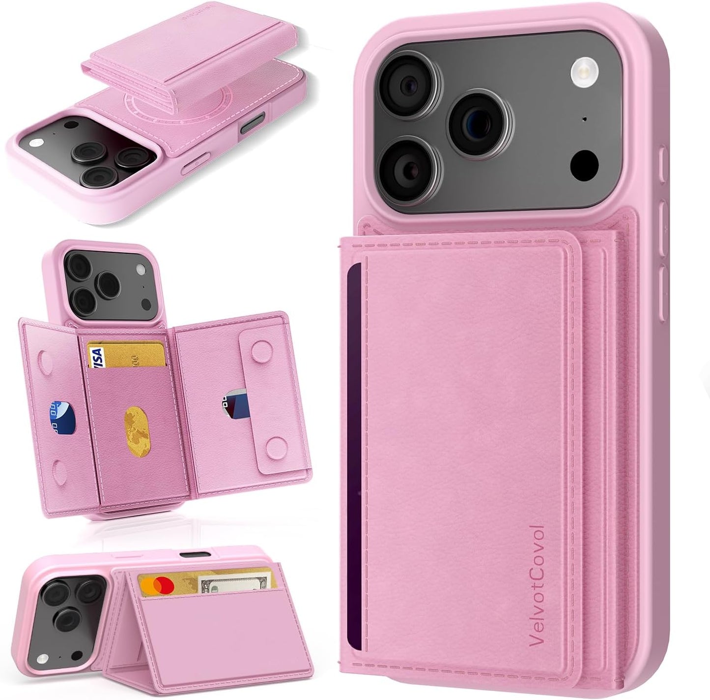 Designed for Iphone 17 Pro Max Case Wallet with Card Holder, [Magnetic Clasp Cover] [RFID Blocking Leather Protection] Shockproof Women Men Cases 6.9 Inch for Apple 17 Pro Max, Black