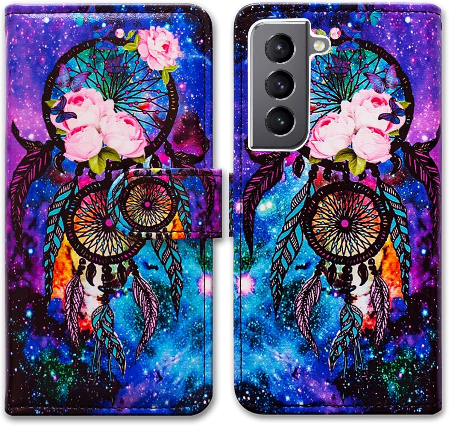 Bcov Galaxy S22 plus Case, Retro American Flag Leather Flip Phone Case Wallet Cover with Card Slot Holder Kickstand for Samsung Galaxy S22 plus 5G / S22+