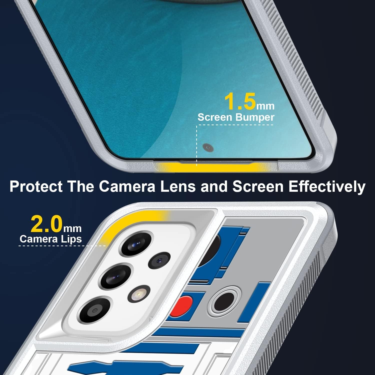Case for Samsung Galaxy A53 5G, R2D2 Astromech Droid Robot Pattern Shock-Absorption Hard PC and Inner Silicone Hybrid Dual Layer Armor Defender Case for Samsung Galaxy A53 5G (A002)