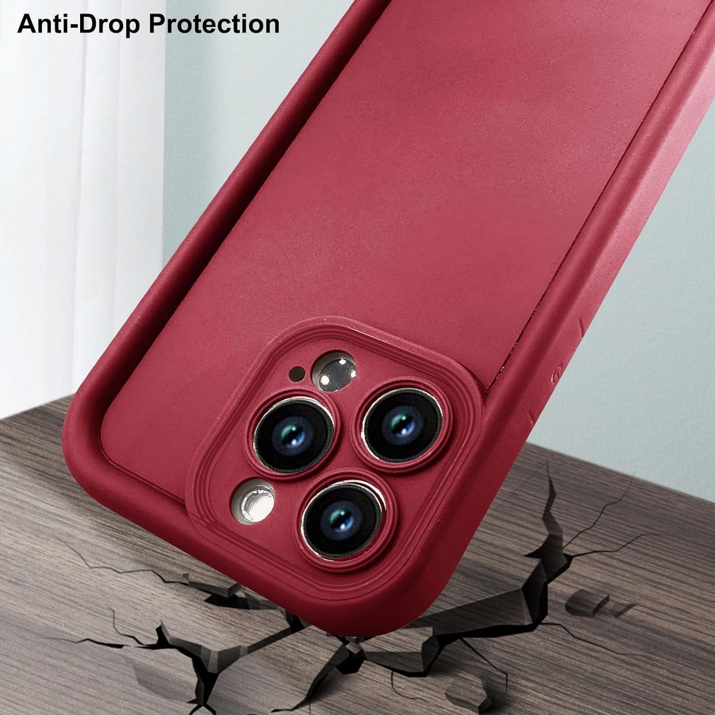 Aitipy Compatible with Iphone 13 Pro Max Case, Slim Soft Gel Rubber TPU Material, Full Camera Protection, Shockproof Protective Phone Case for Women Girls Boys (Red Wine)  Aitipy   